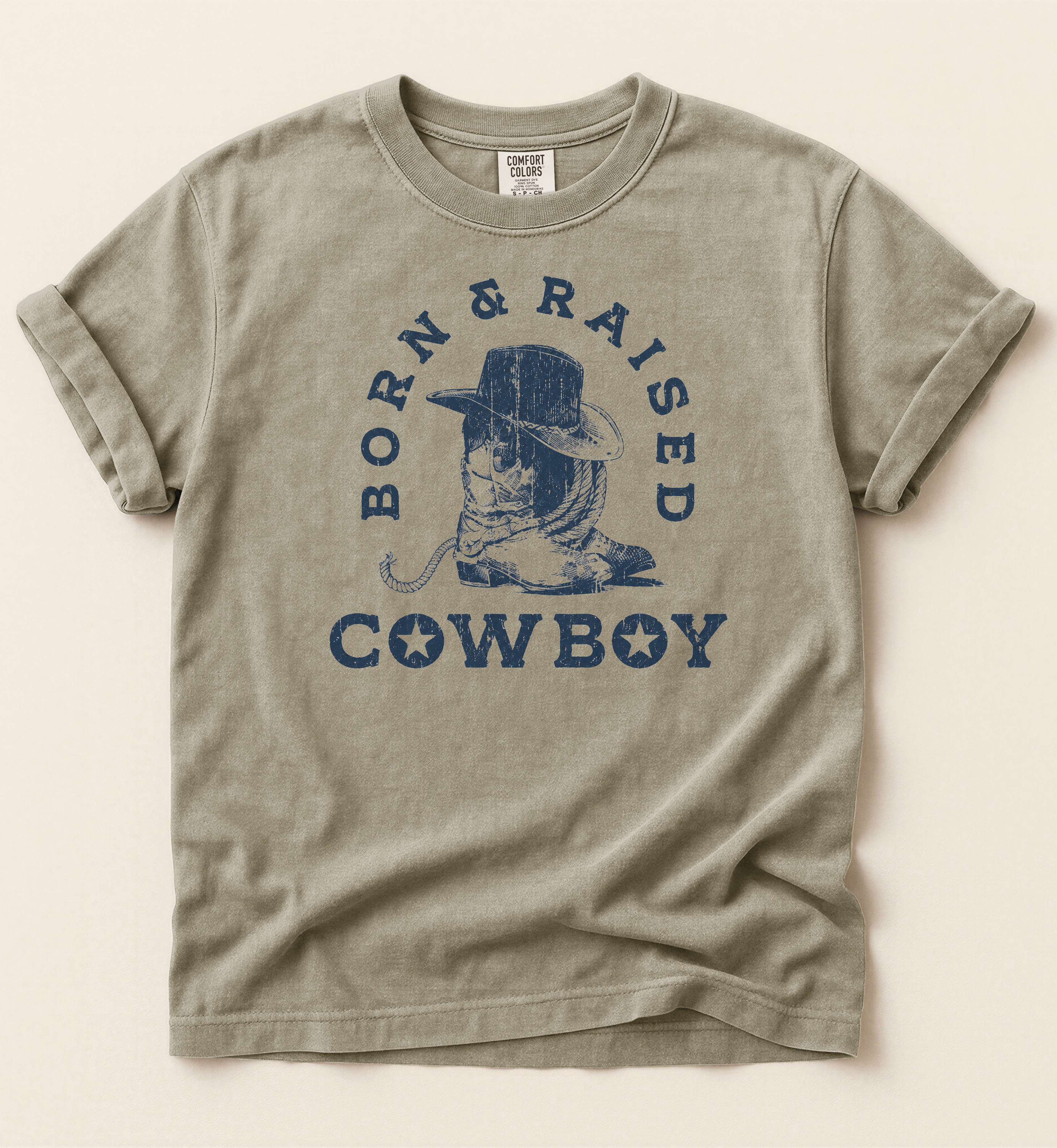 Born & Raised Cowboy – Western Heritage Tee