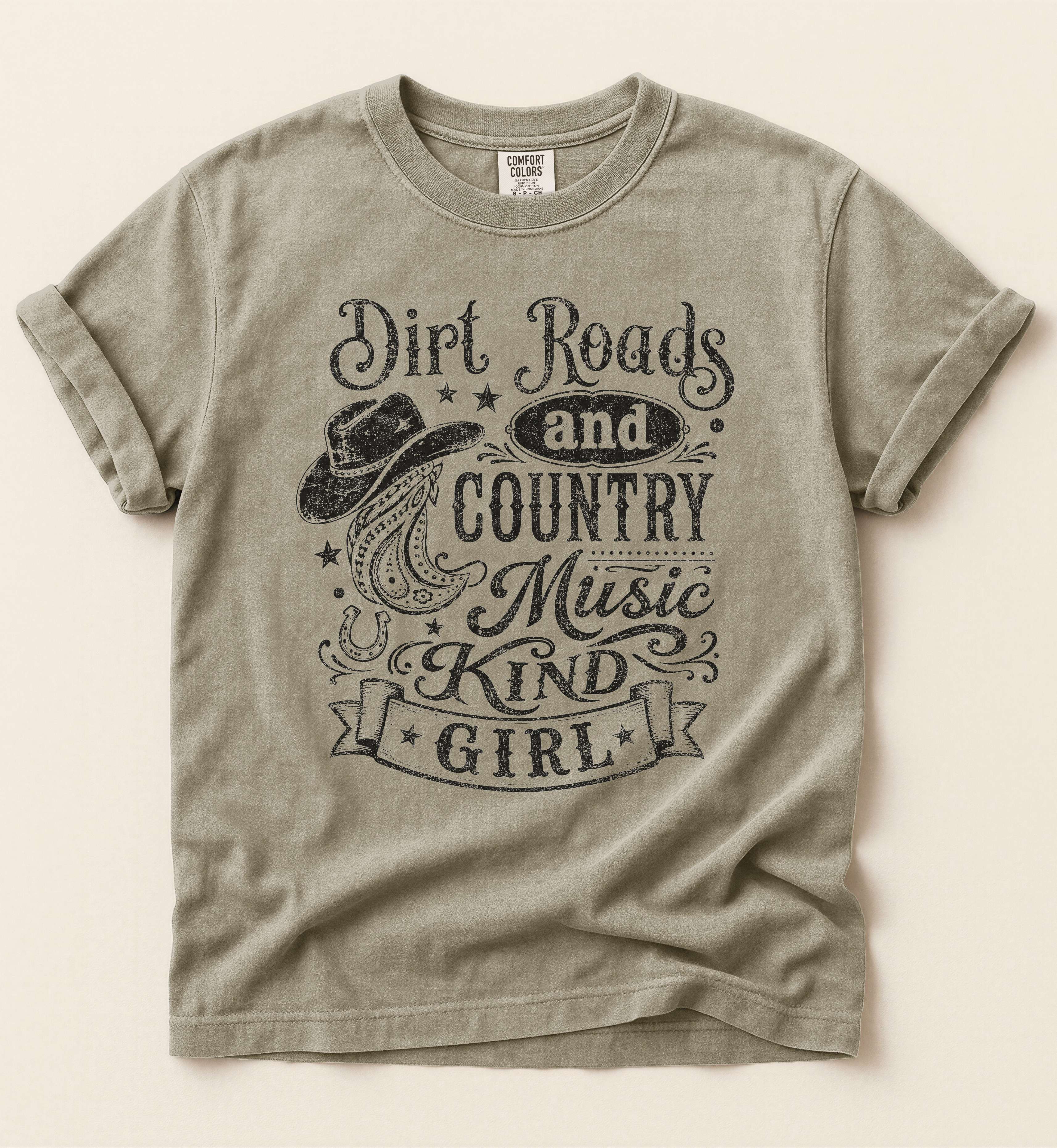 Dirt Roads And Country Music Kind Of Girl – Vintage Country Tee
