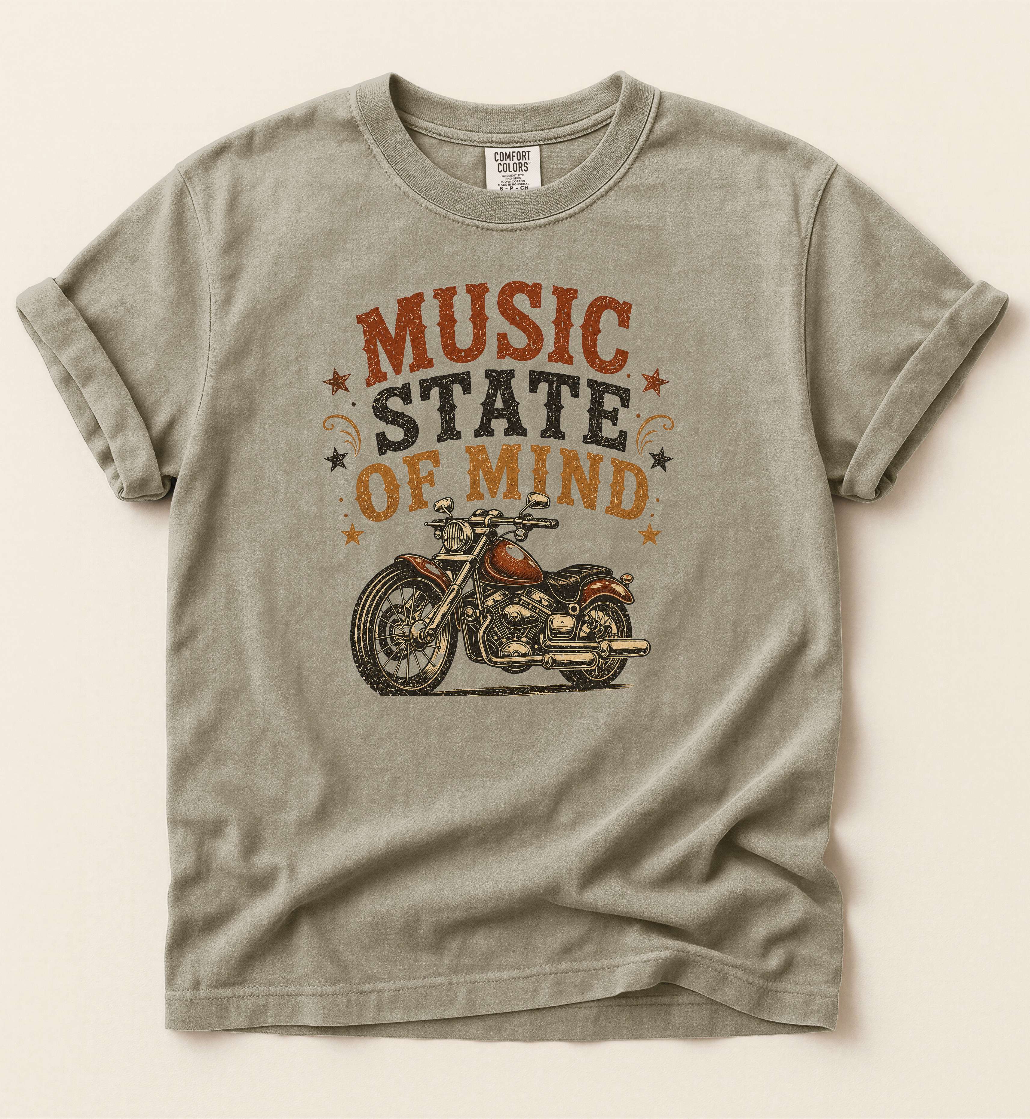 Music State Of Mind – Vintage Country Motorcycle Tee