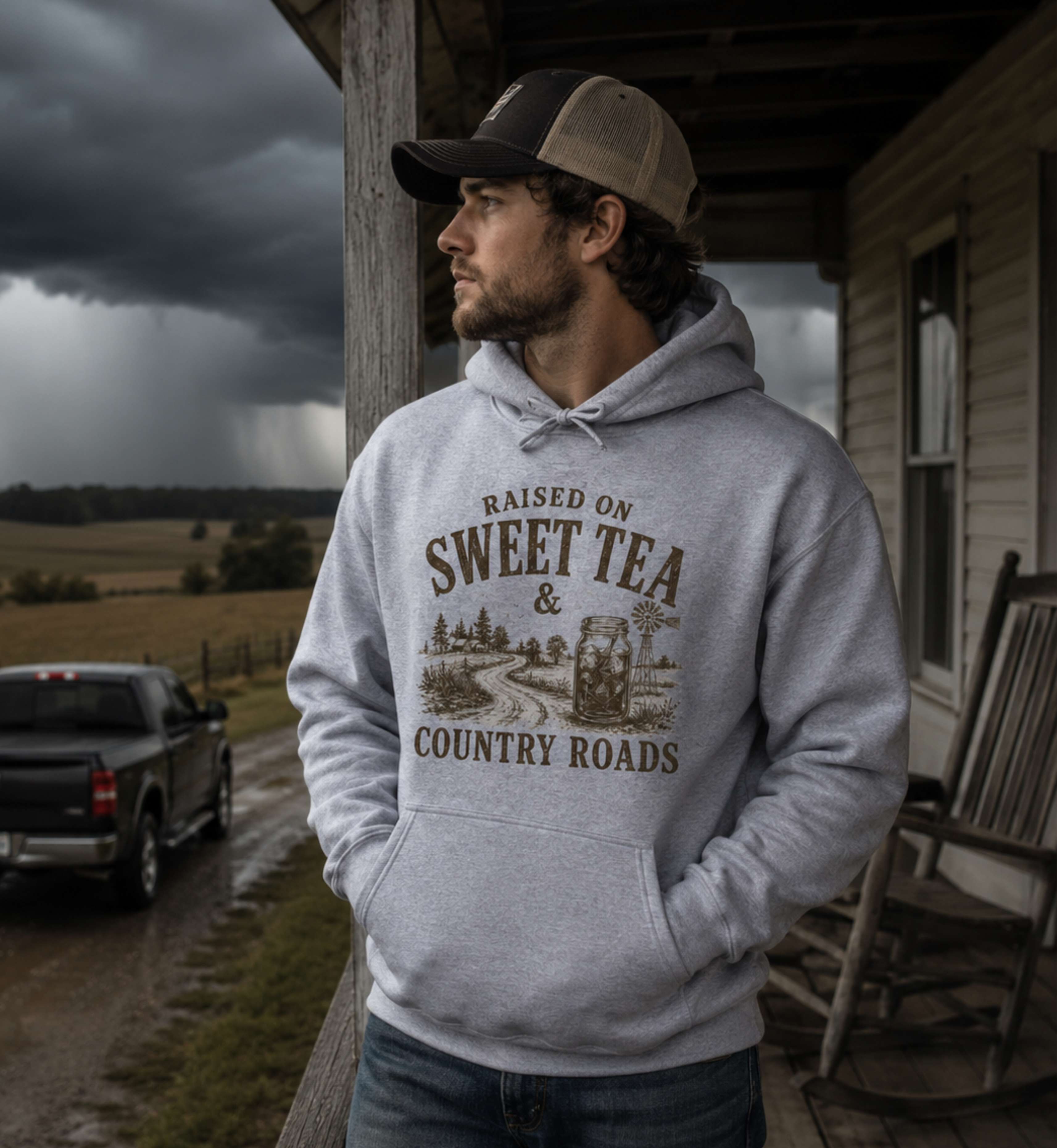 Raised on Sweet Tea & Country Roads Hoodie