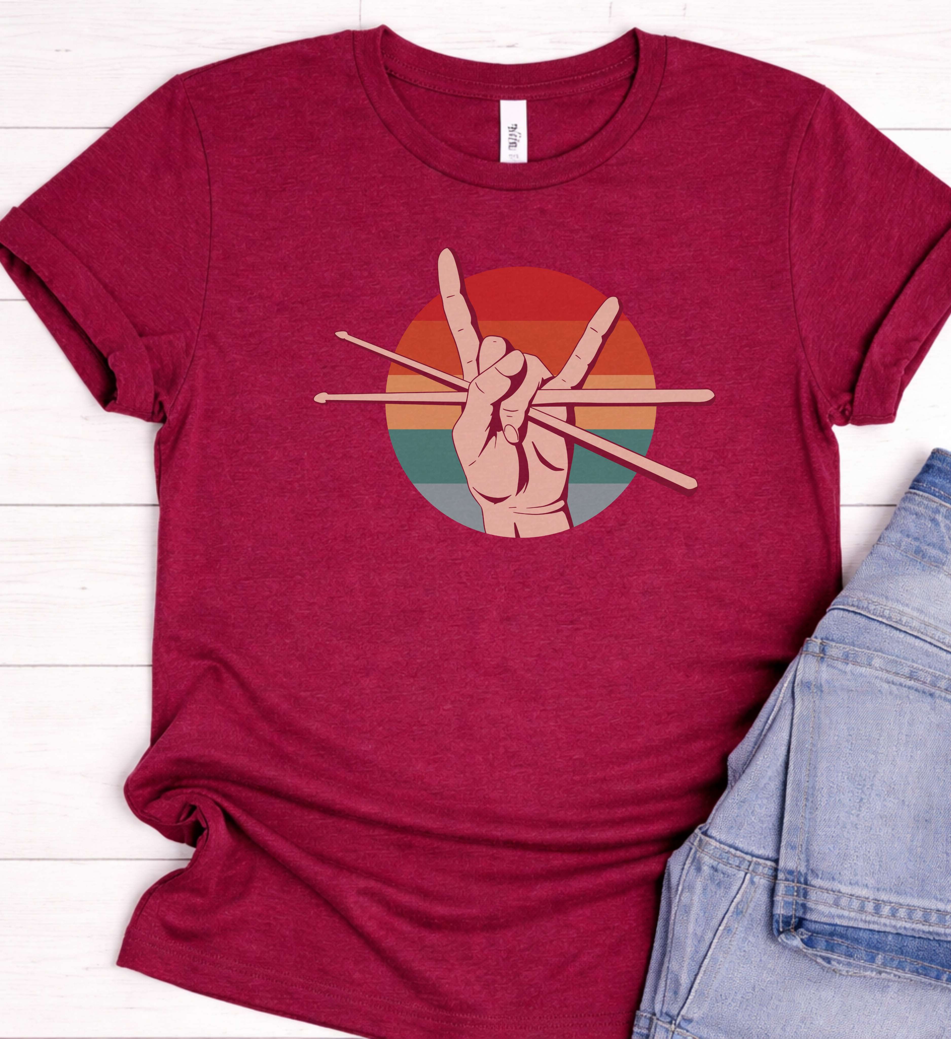Drummer Rock Sign Shirt – Drumsticks Edition