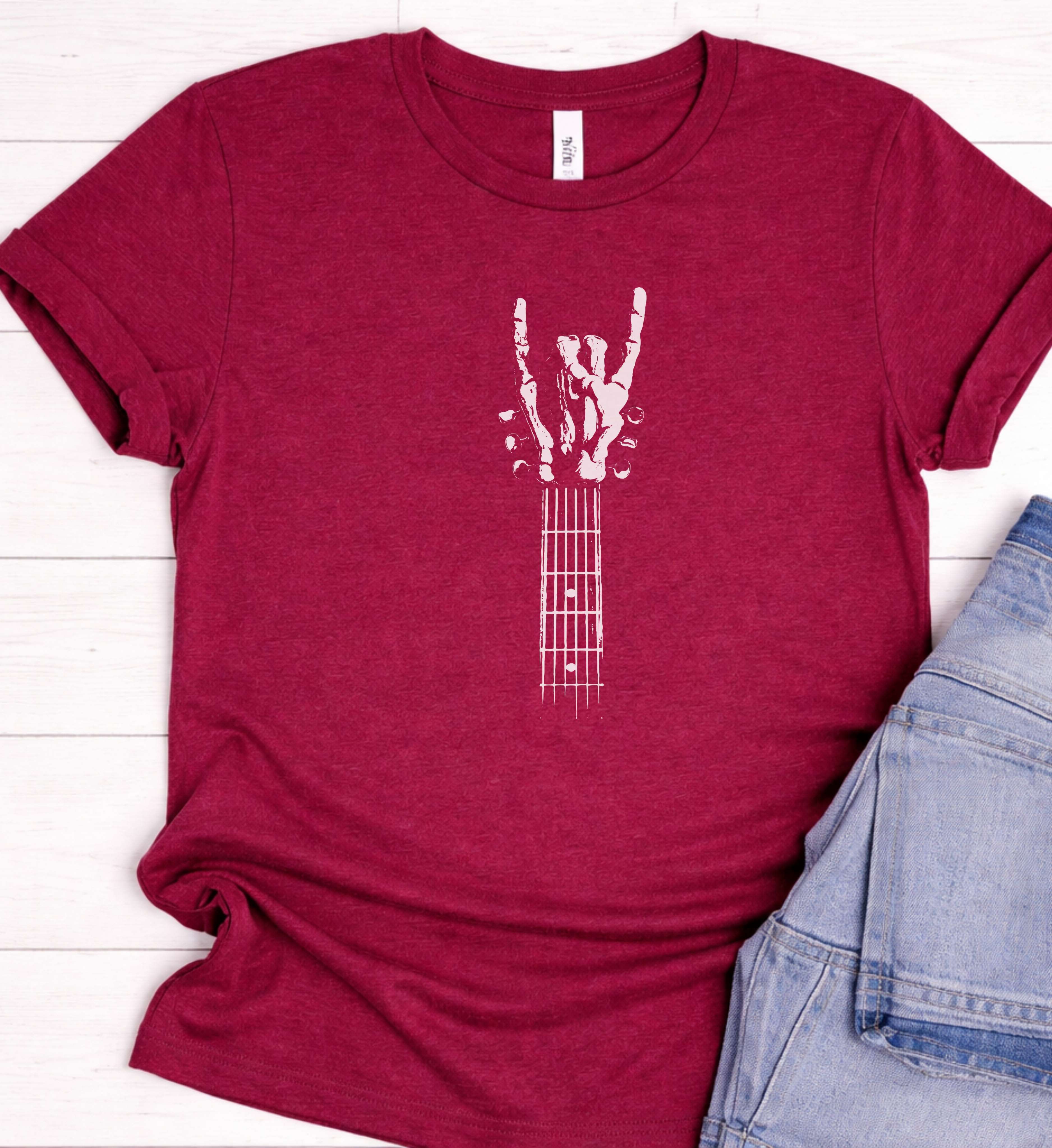 Rock Hand Guitar Shirt – Heavy Metal Music Tee