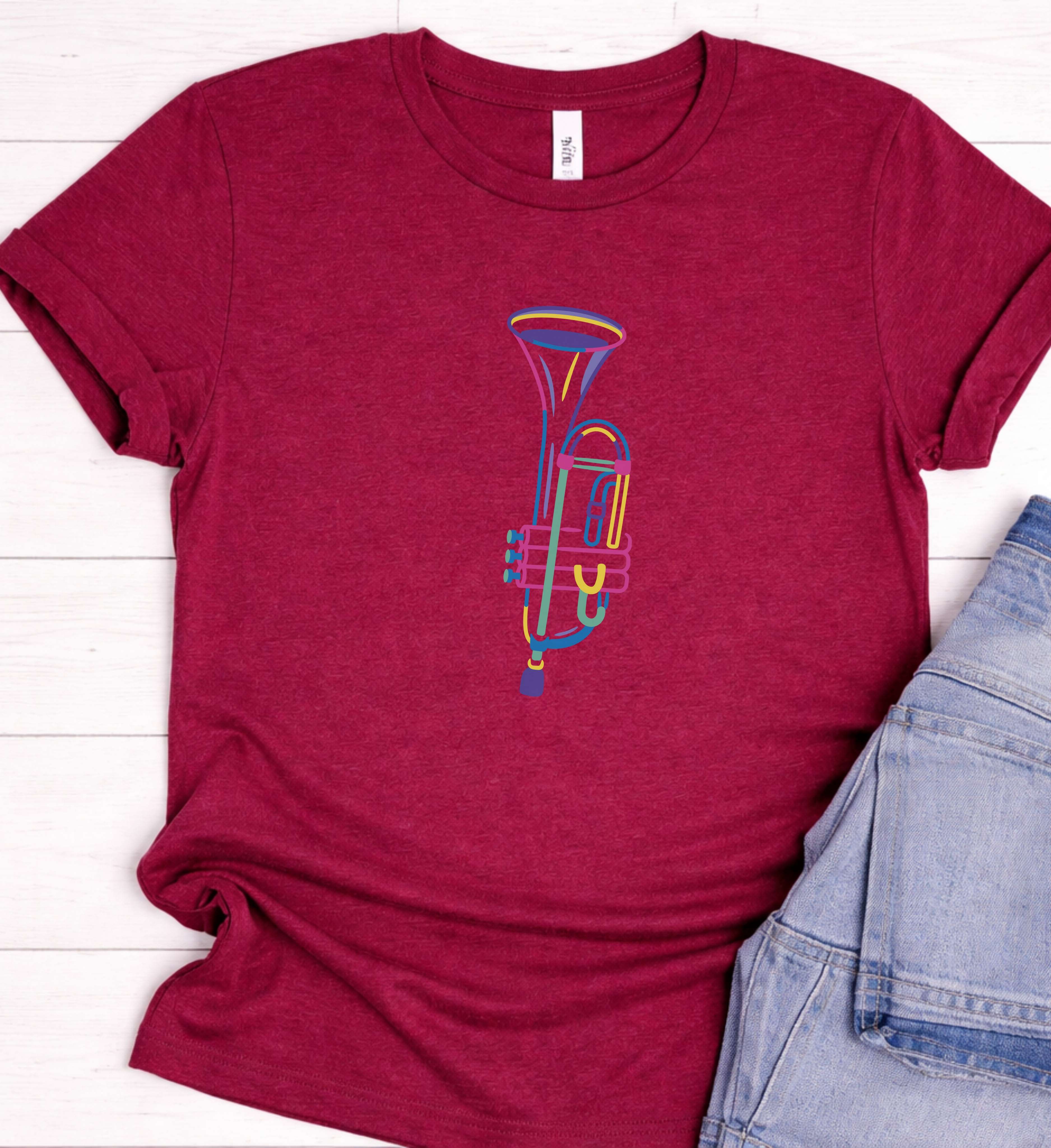 Minimal Trumpet Shirt – Modern Music Graphic Tee