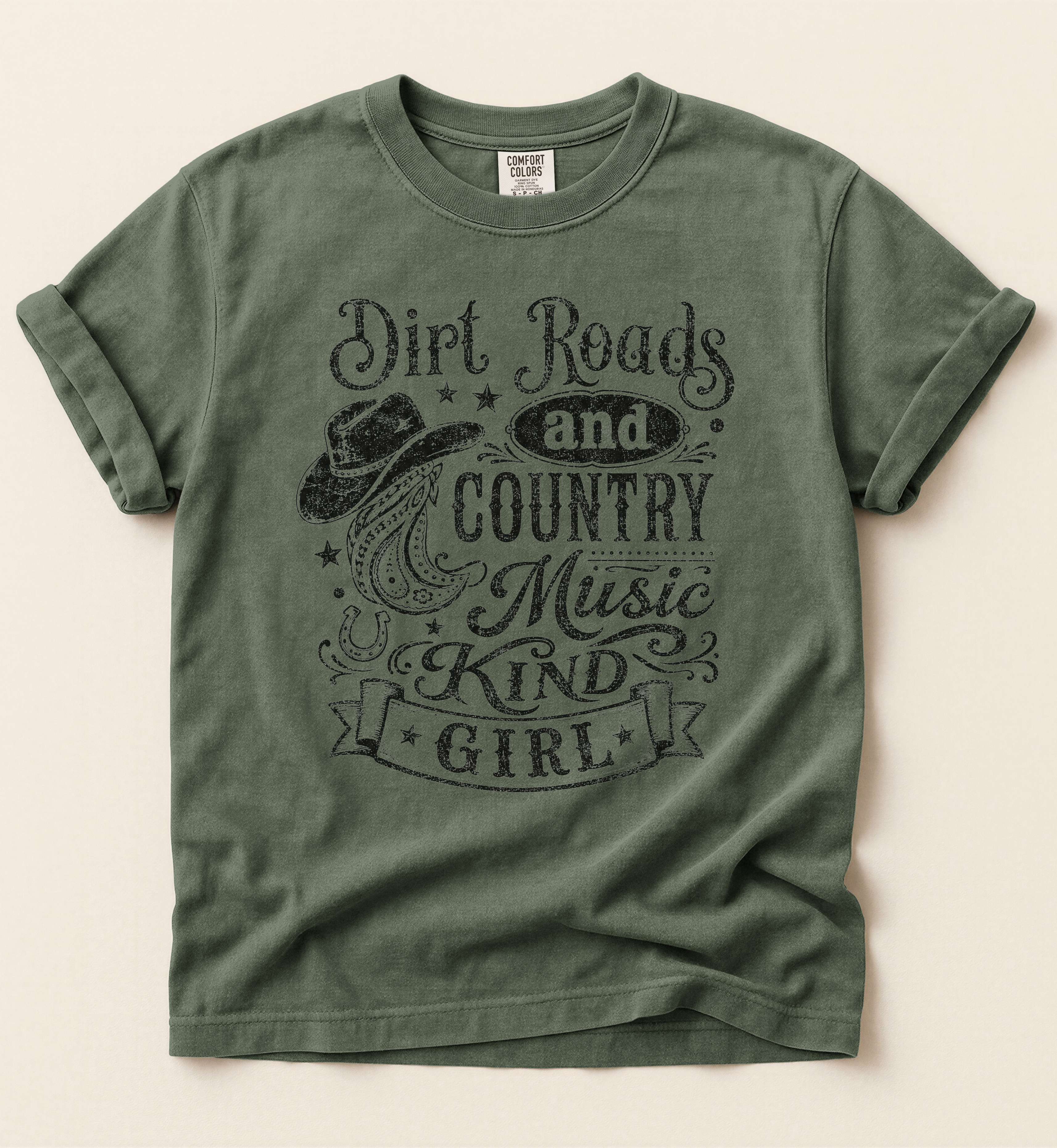 Dirt Roads And Country Music Kind Of Girl – Vintage Country Tee