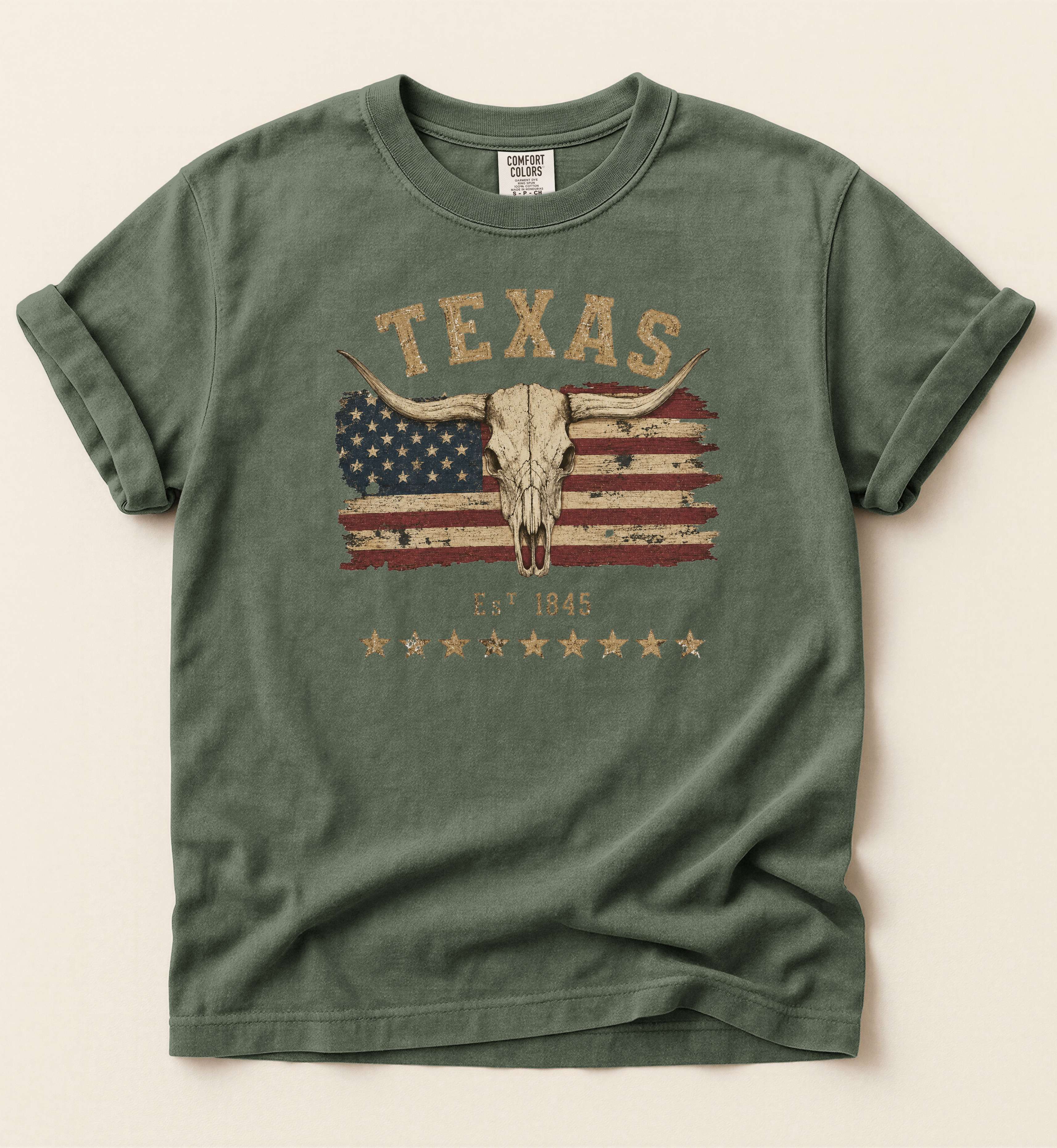 Texas Est. 1845 Shirt – Texas Pride Longhorn Graphic Tee