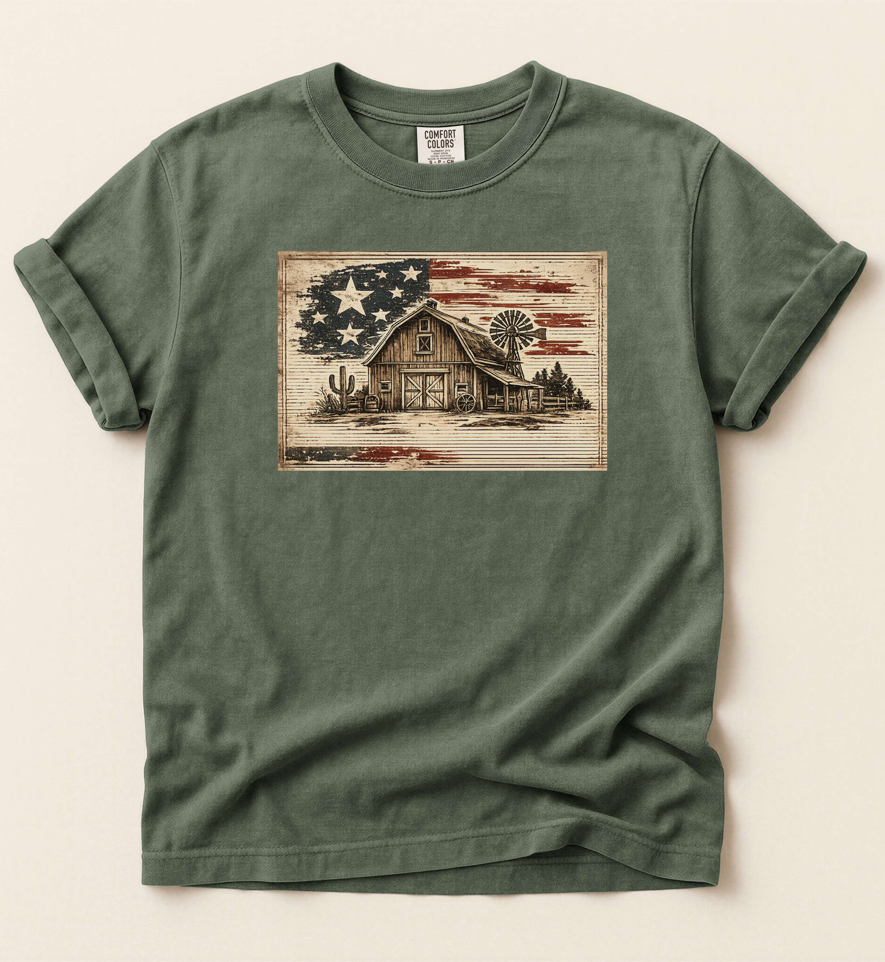 Rustic Americana Barn Graphic Tee