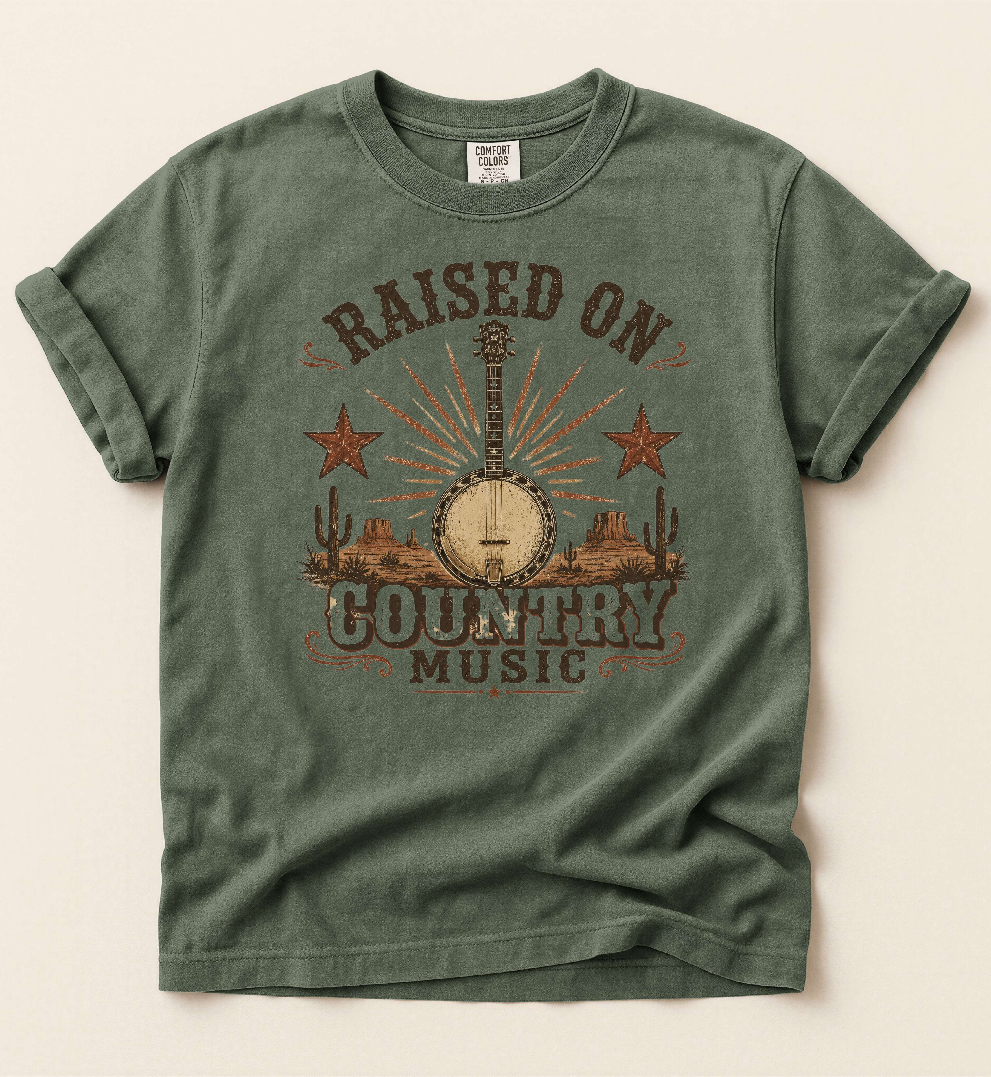 Raised On Country Music Shirt – Vintage Banjo Country Tee