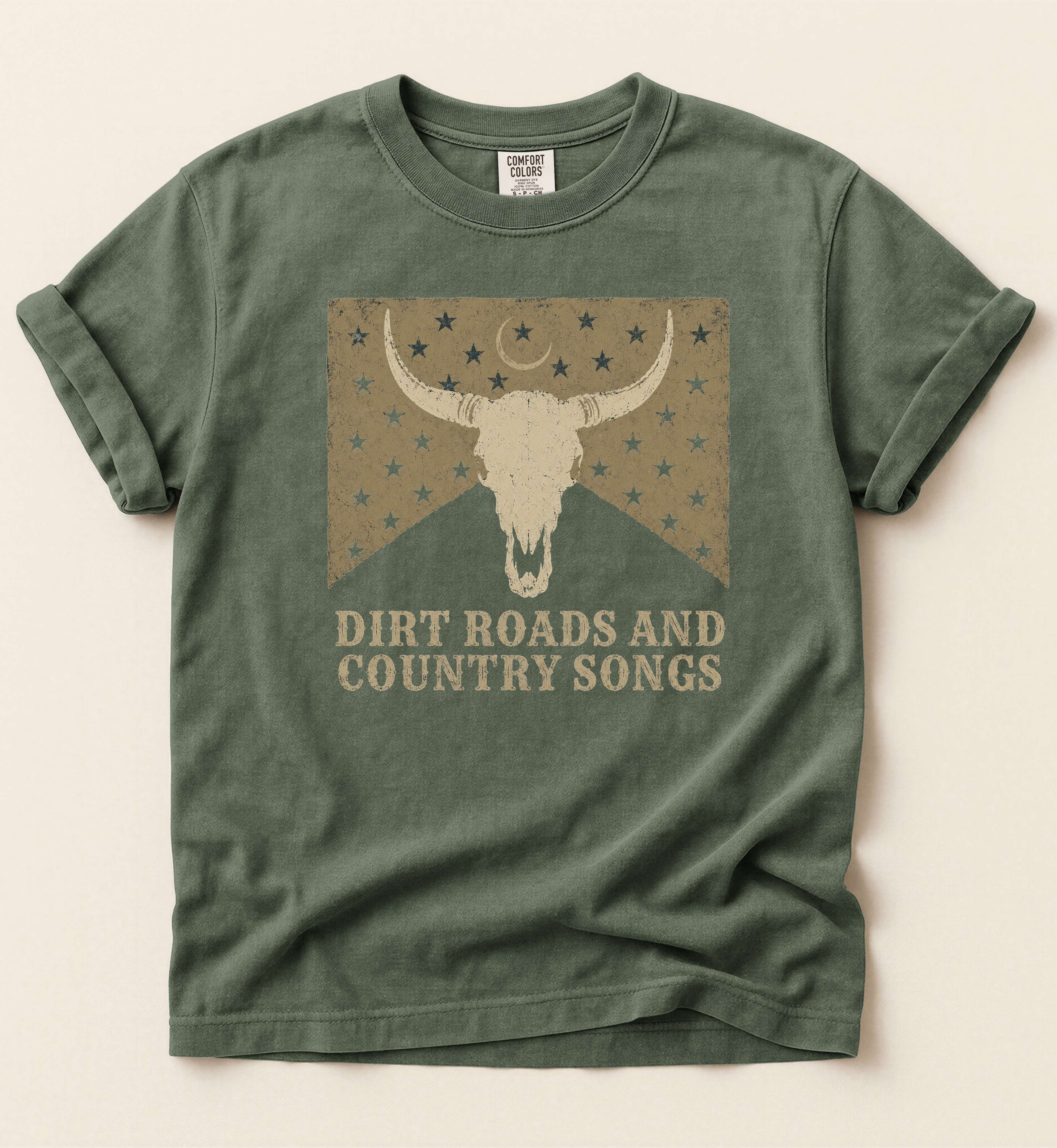 Dirt Roads And Country Songs – Vintage Country Music Tee