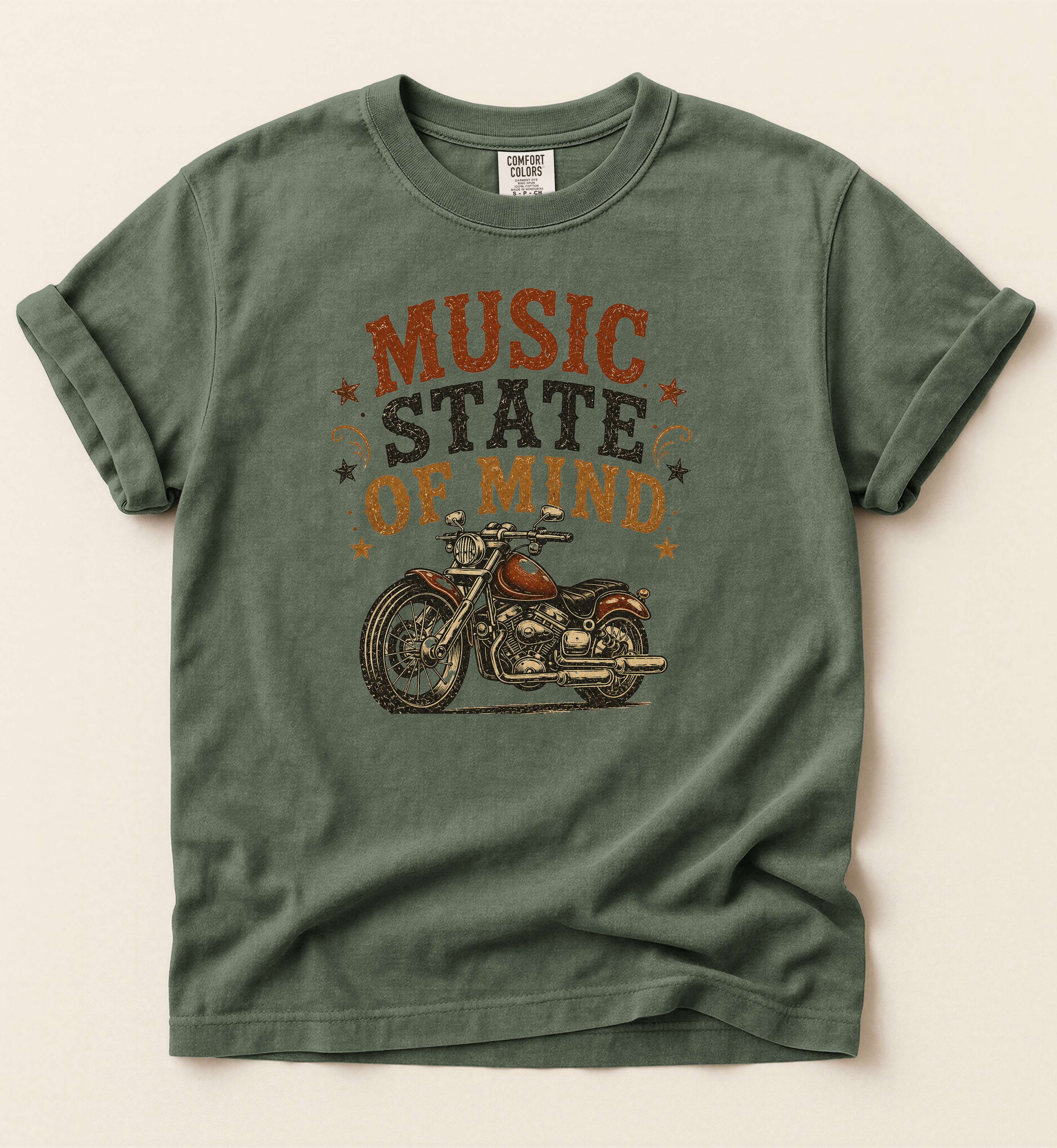 Music State Of Mind – Vintage Country Motorcycle Tee