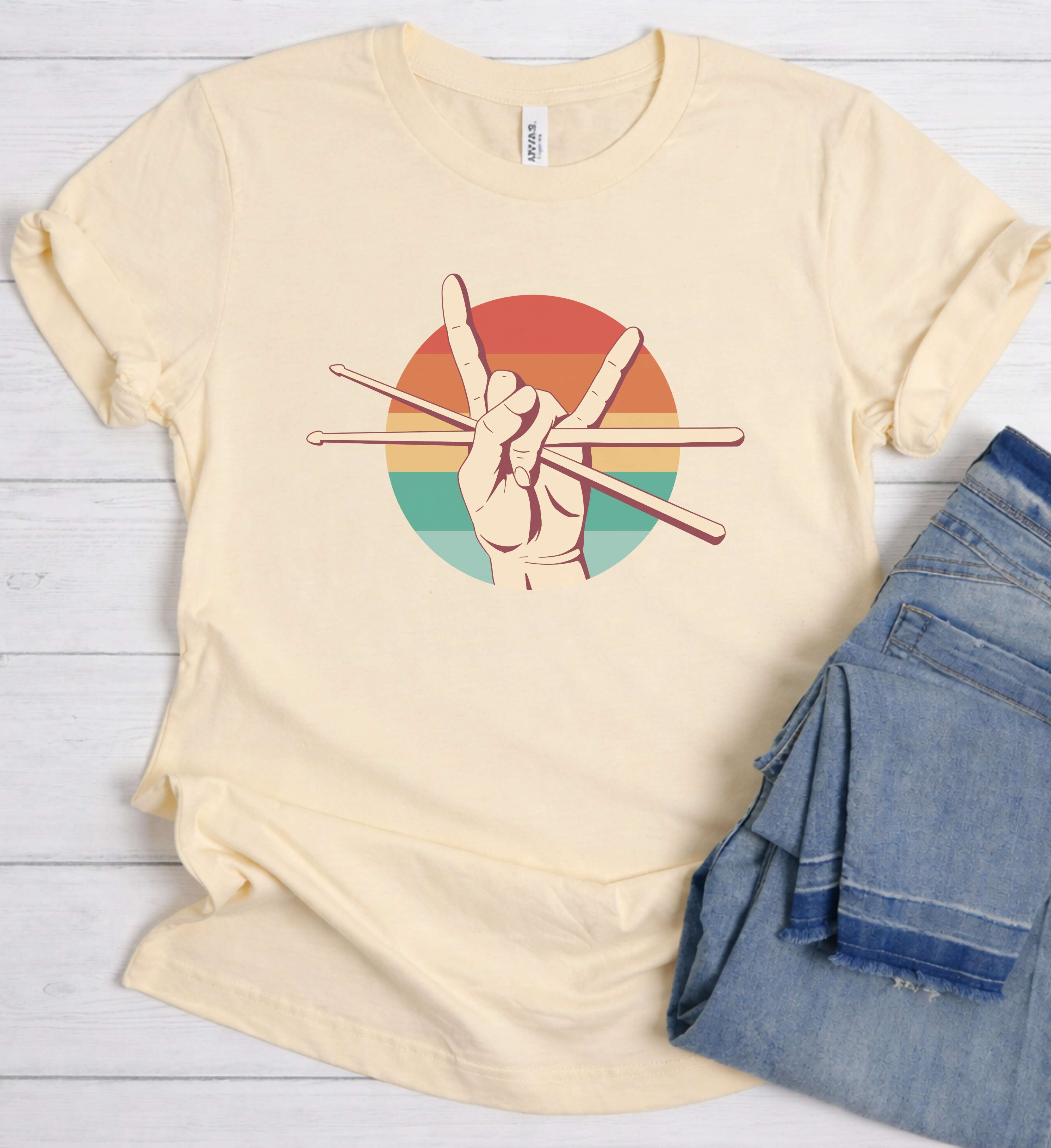 Drummer Rock Sign Shirt – Drumsticks Edition