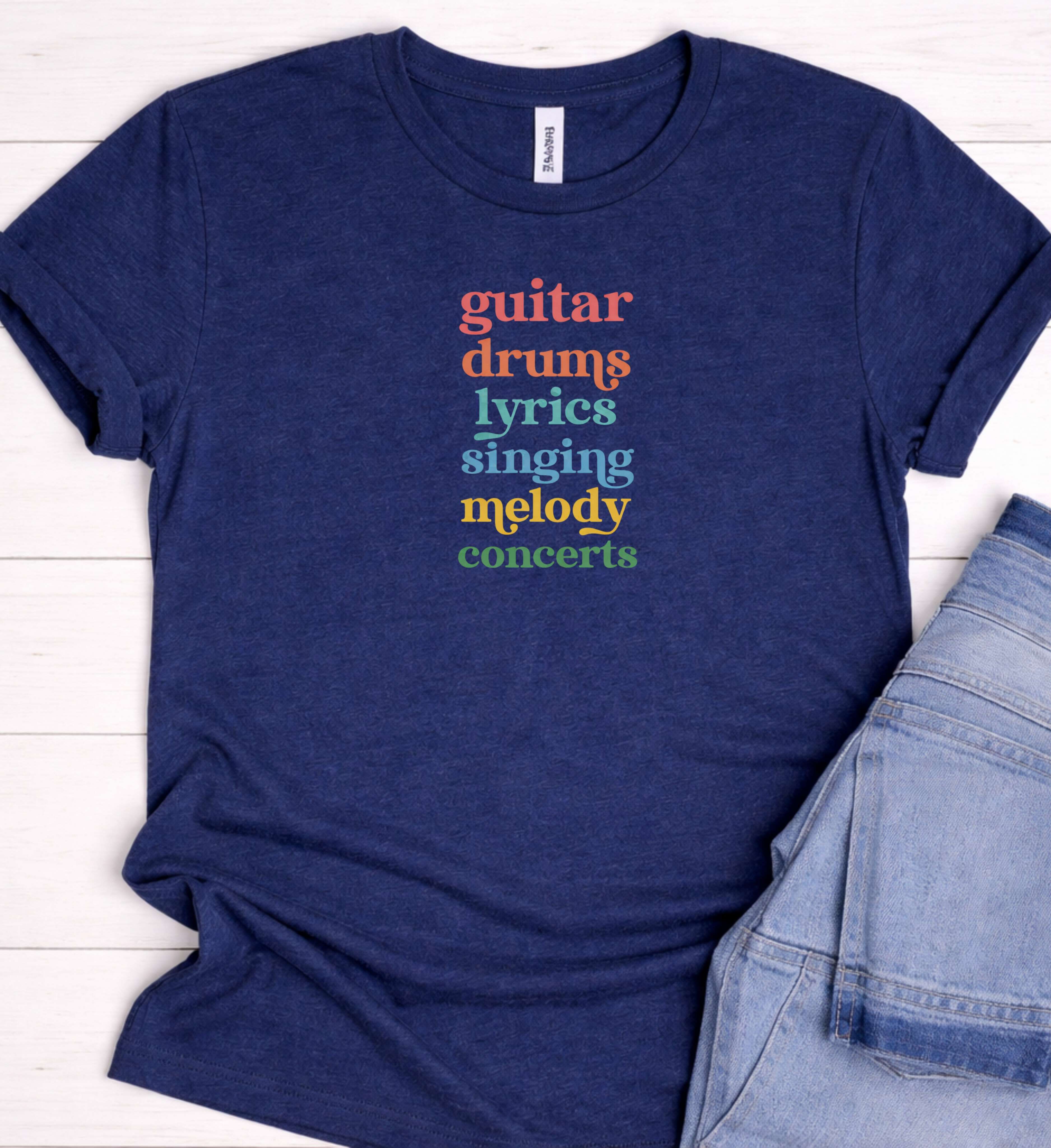 Music Lifestyle Shirt – Guitar Drums Lyrics Singing Tee