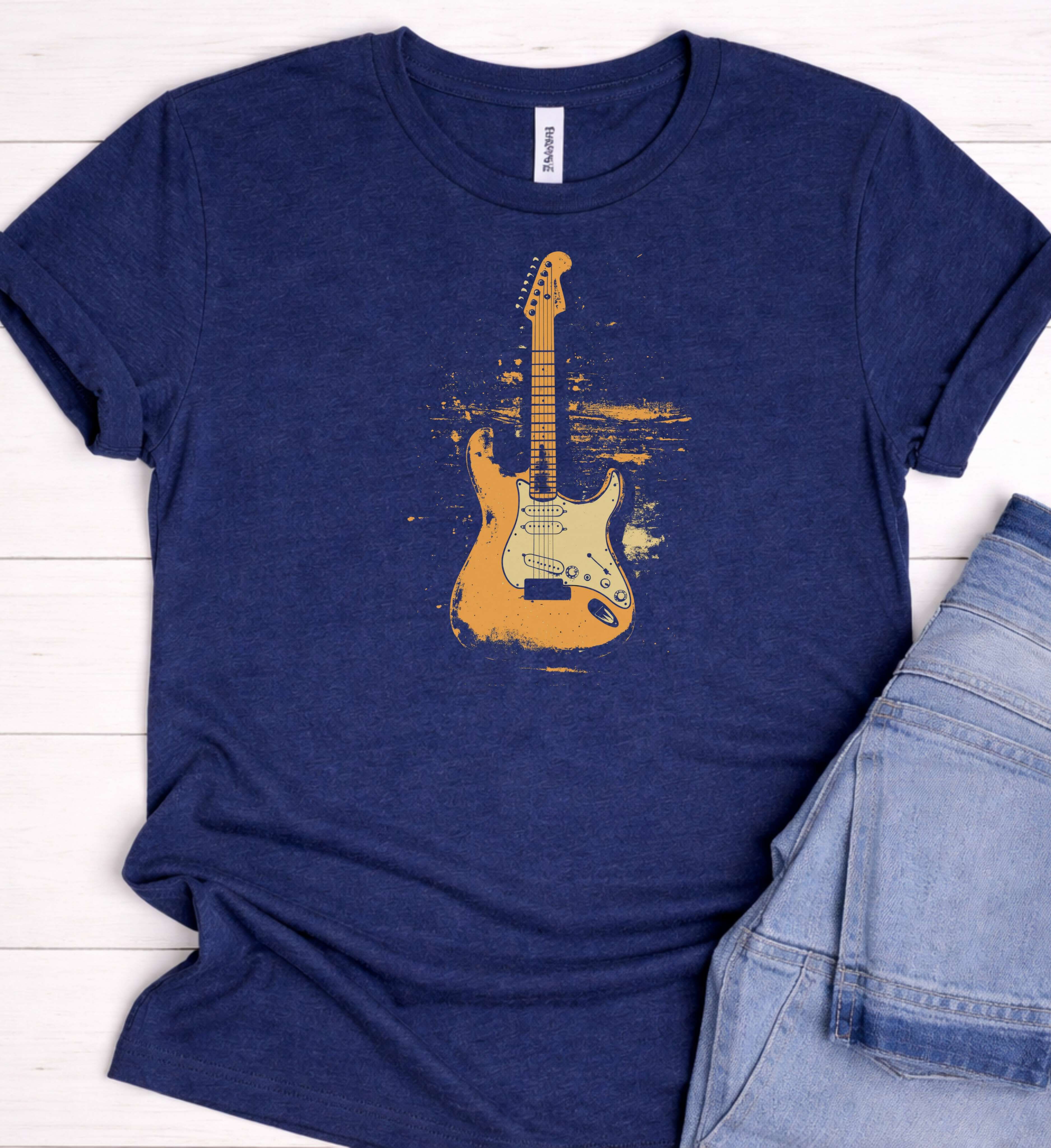 Vintage Electric Guitar Shirt – Classic Rock Graphic Tee