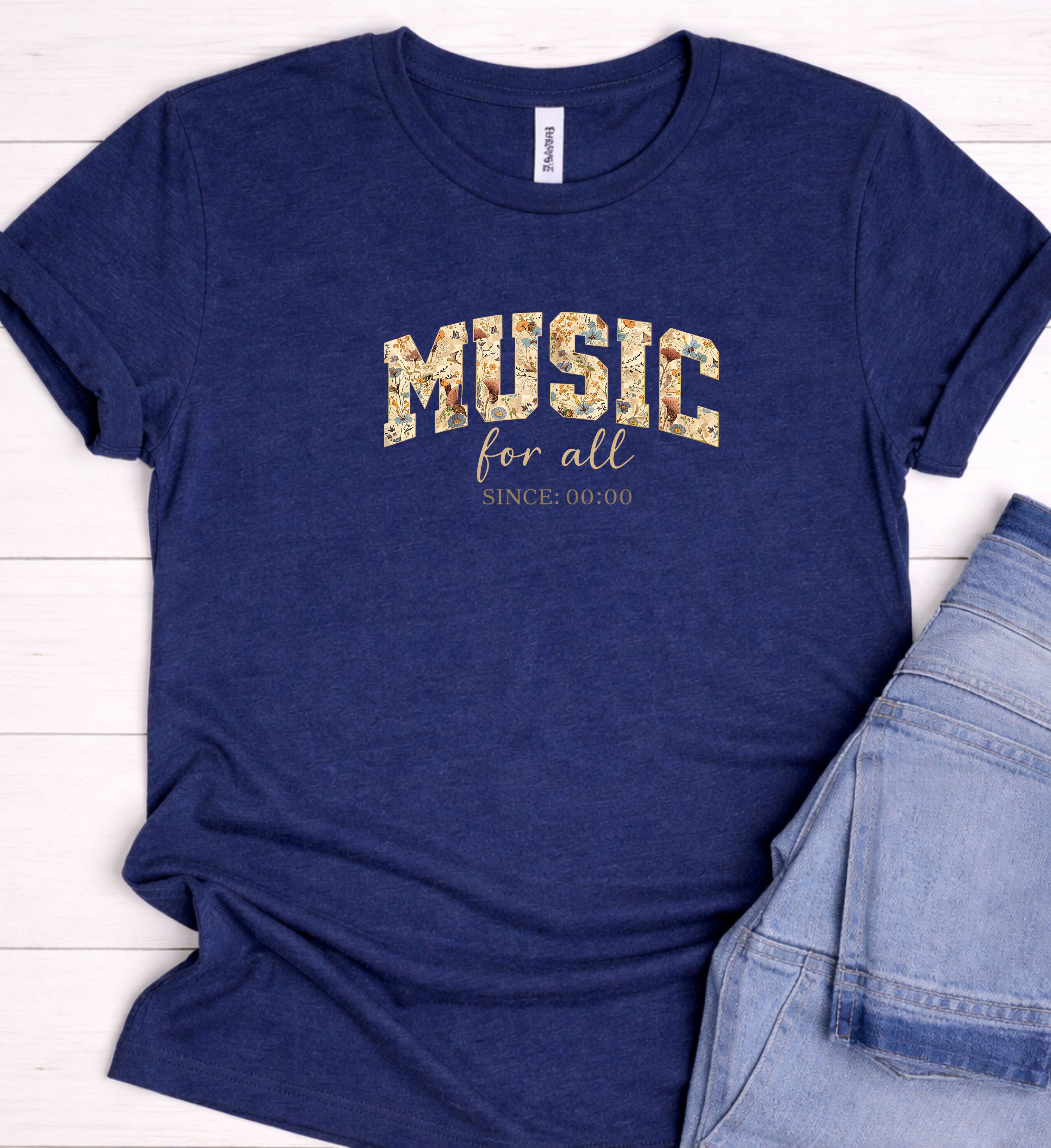 Music For All Shirt – Floral Aesthetic Music Graphic Tee