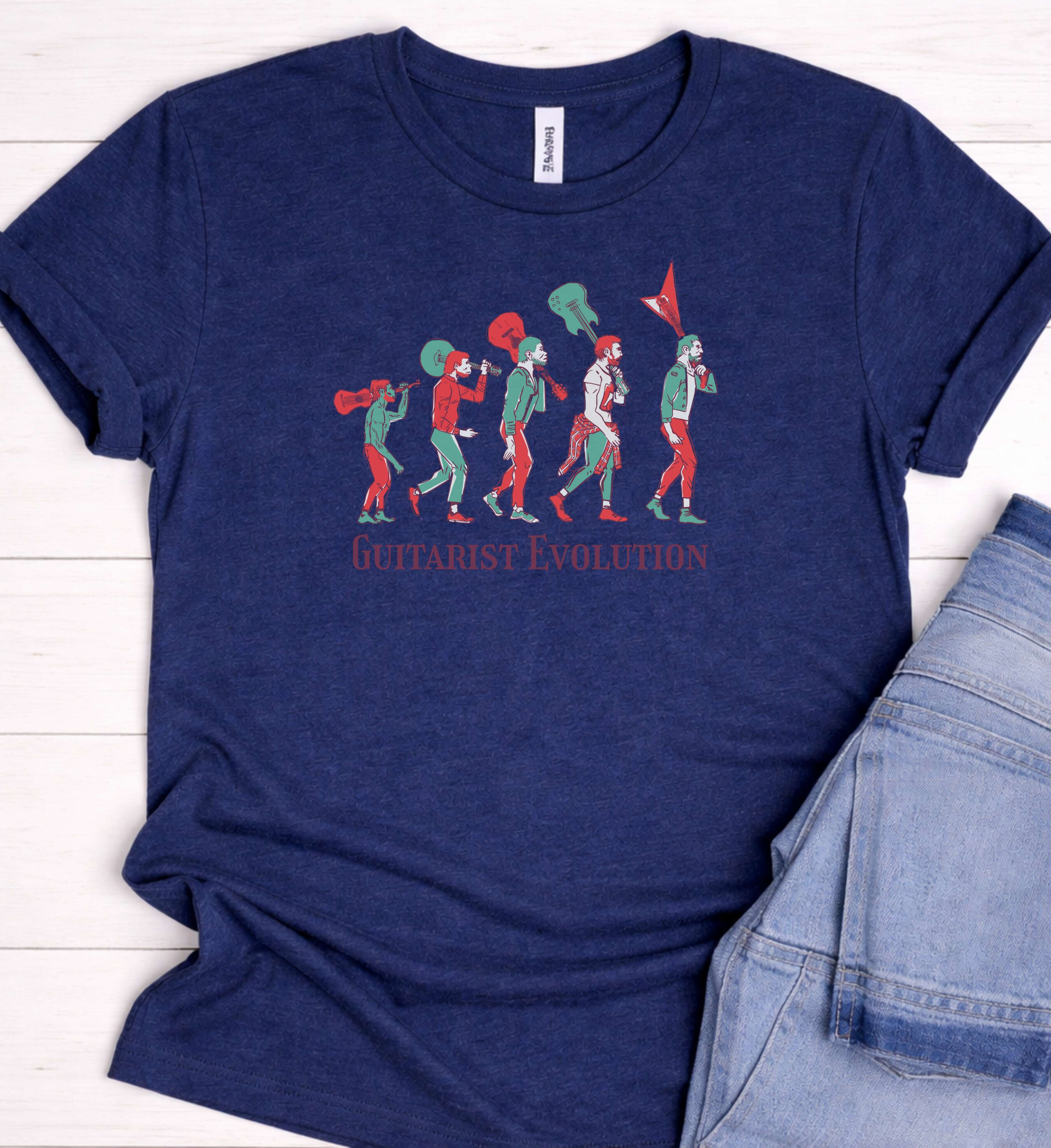 Guitar Evolution Shirt – Funny Musician Graphic Tee