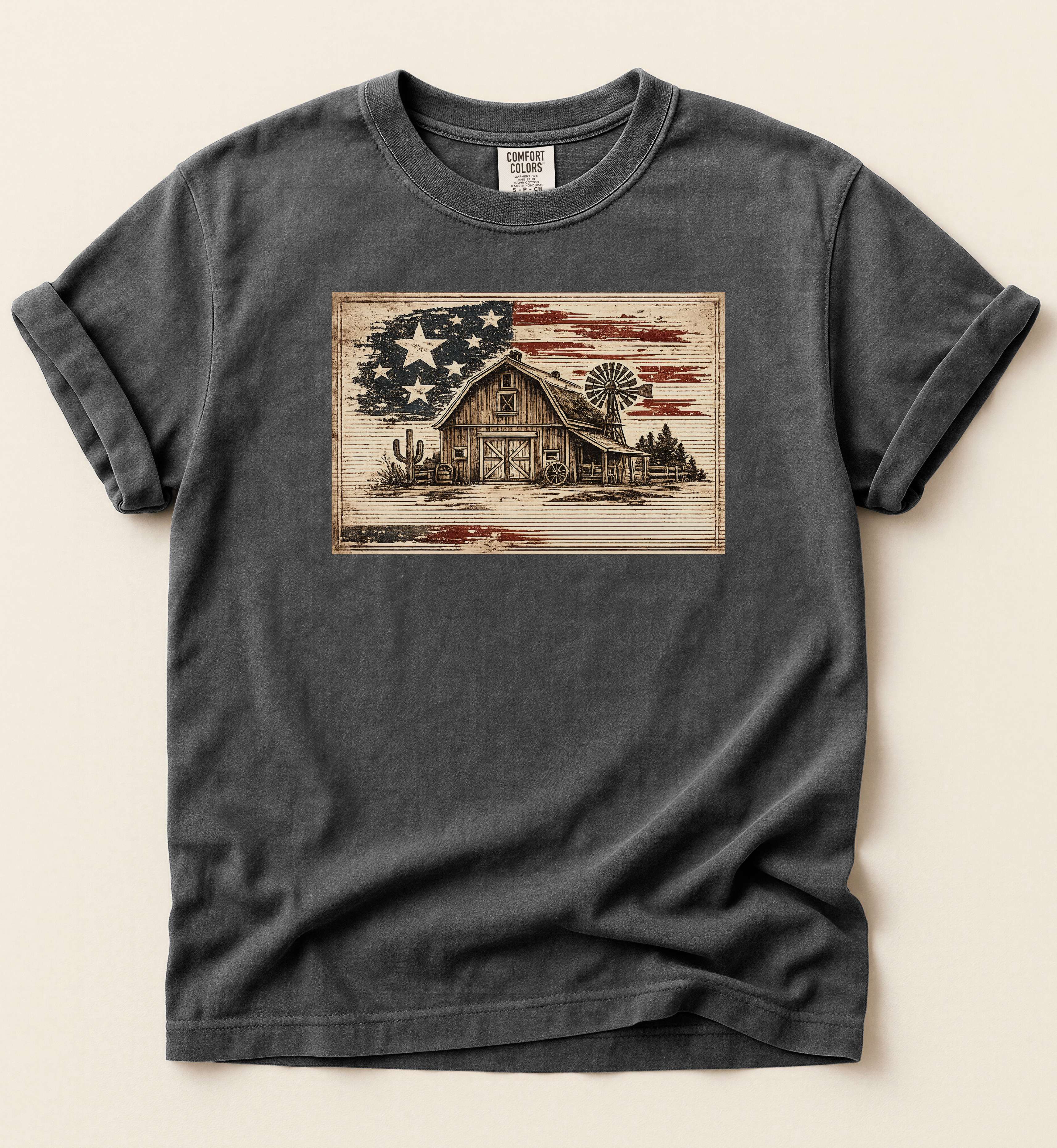 Rustic Americana Barn Graphic Tee