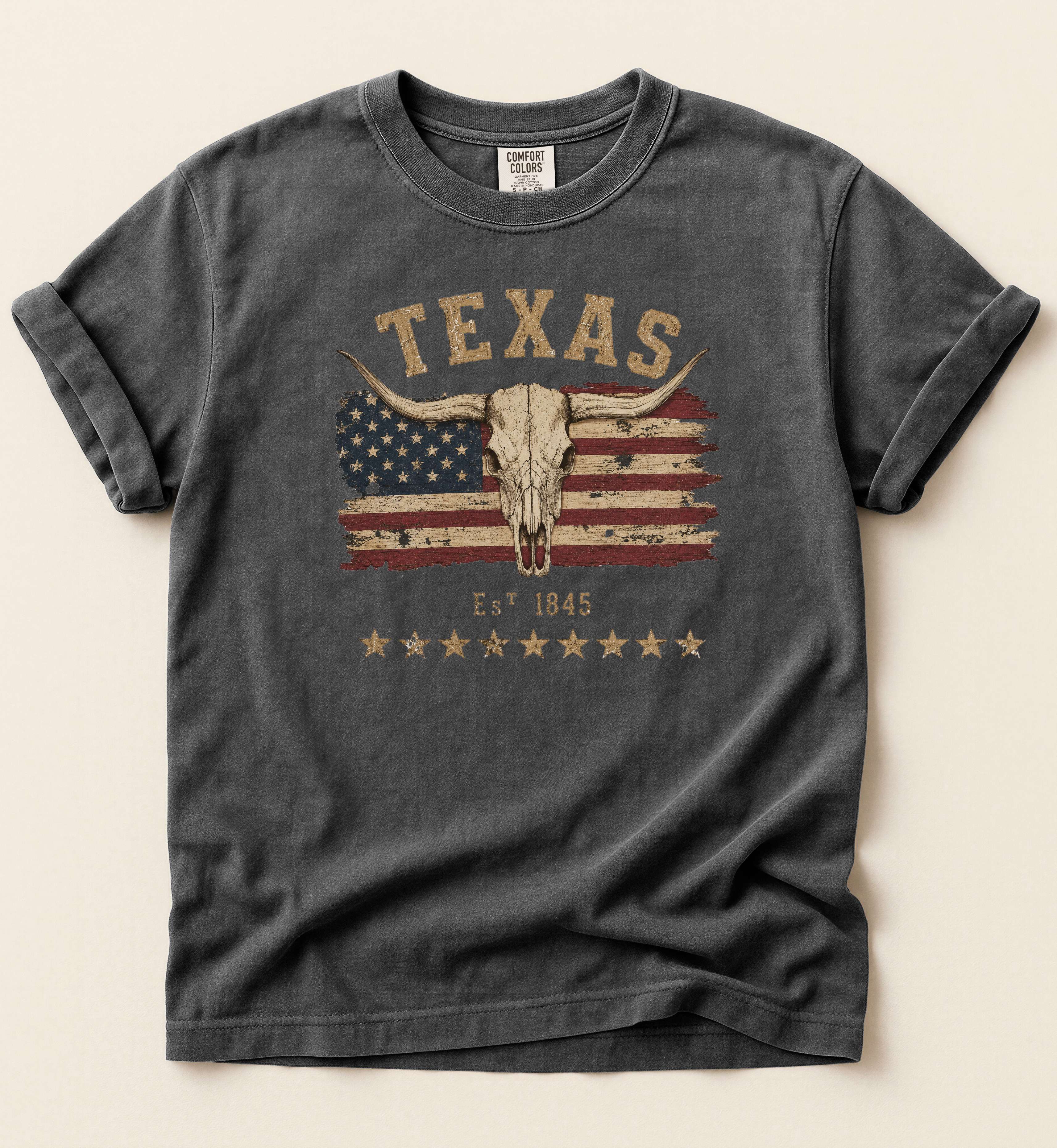Texas Est. 1845 Shirt – Texas Pride Longhorn Graphic Tee
