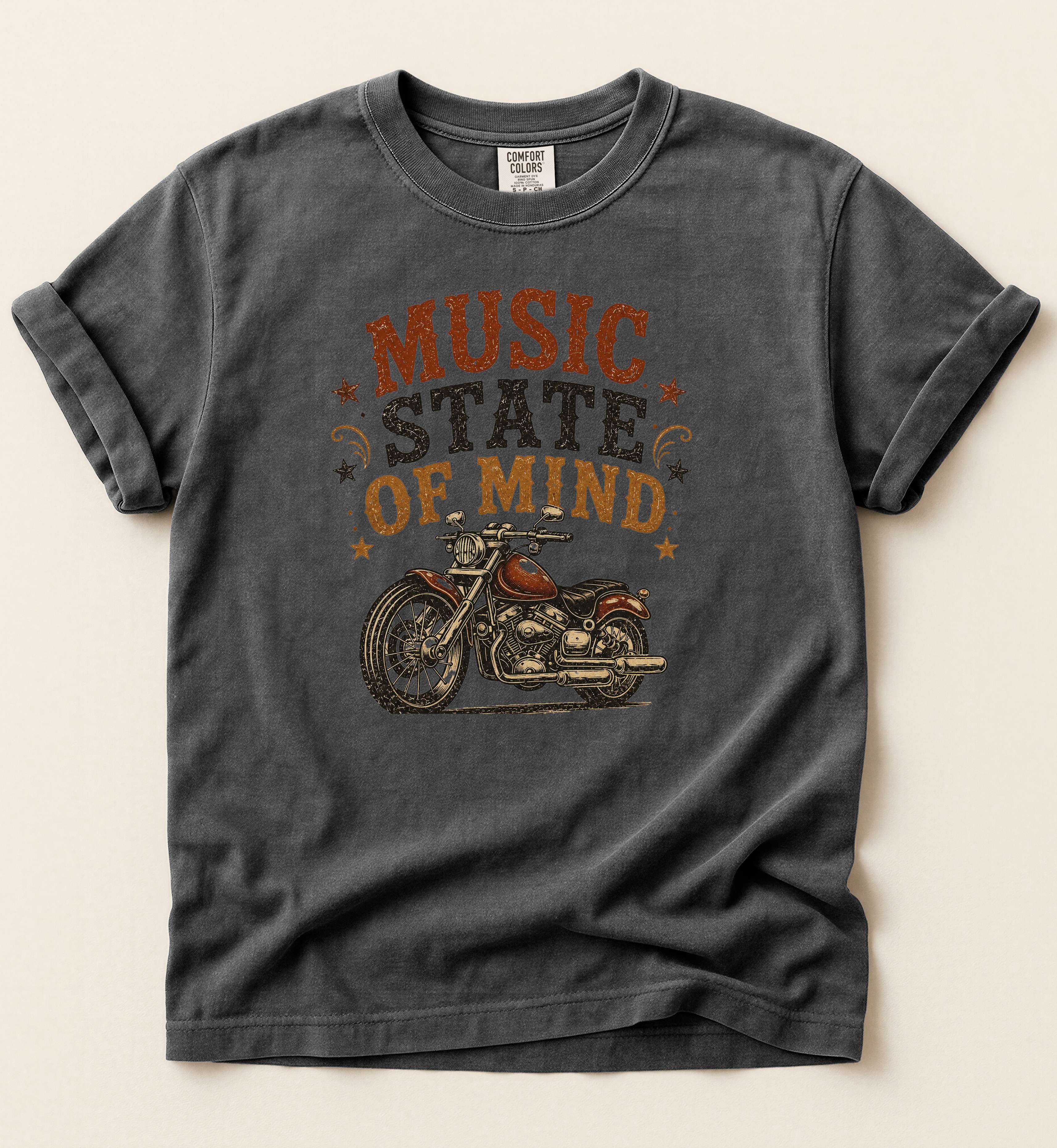 Music State Of Mind – Vintage Country Motorcycle Tee
