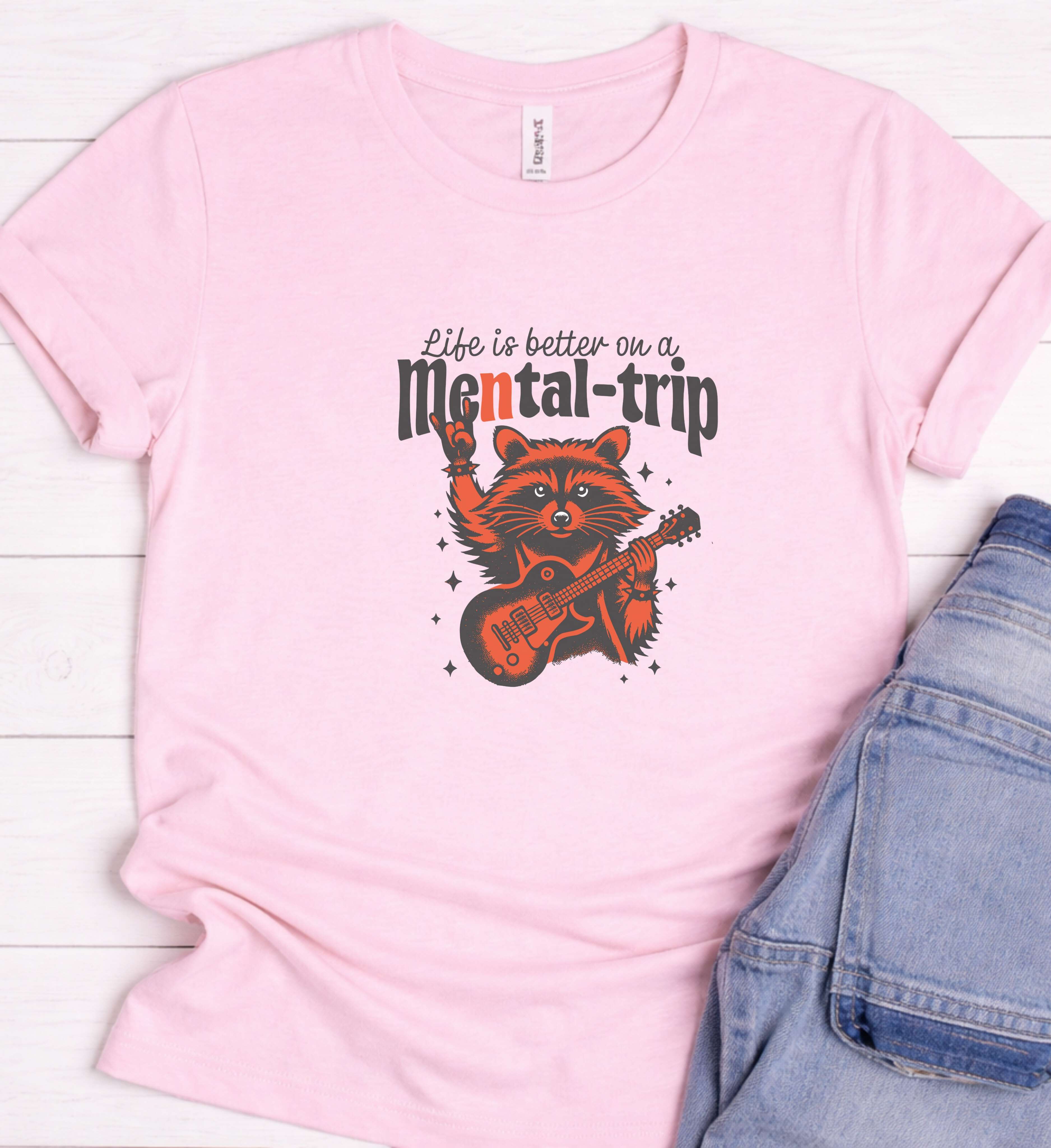 Funny Raccoon Guitar Shirt – Life Is Better On A Mental Trip
