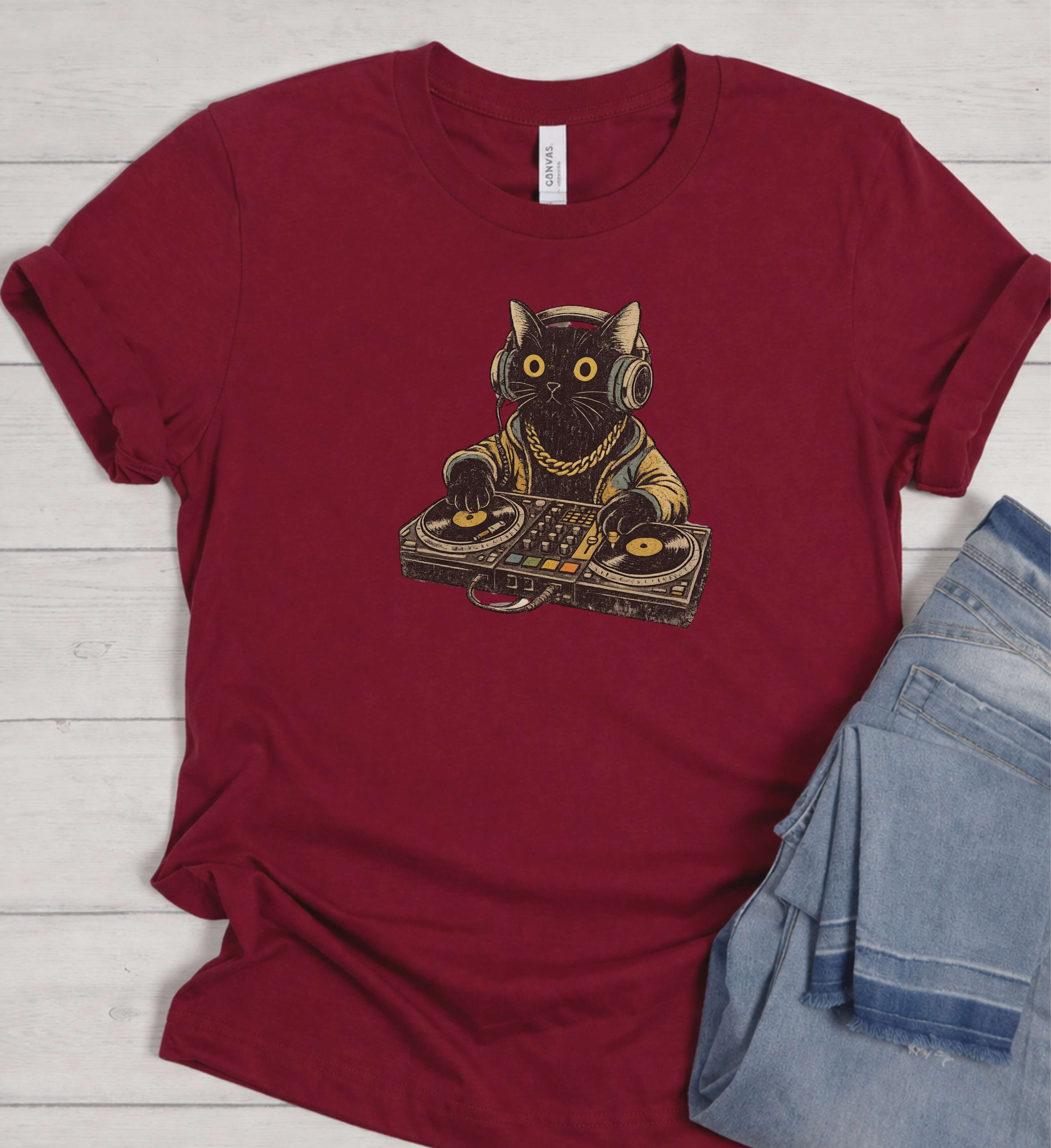 DJ Cat Shirt – Funny Music Streetwear Tee