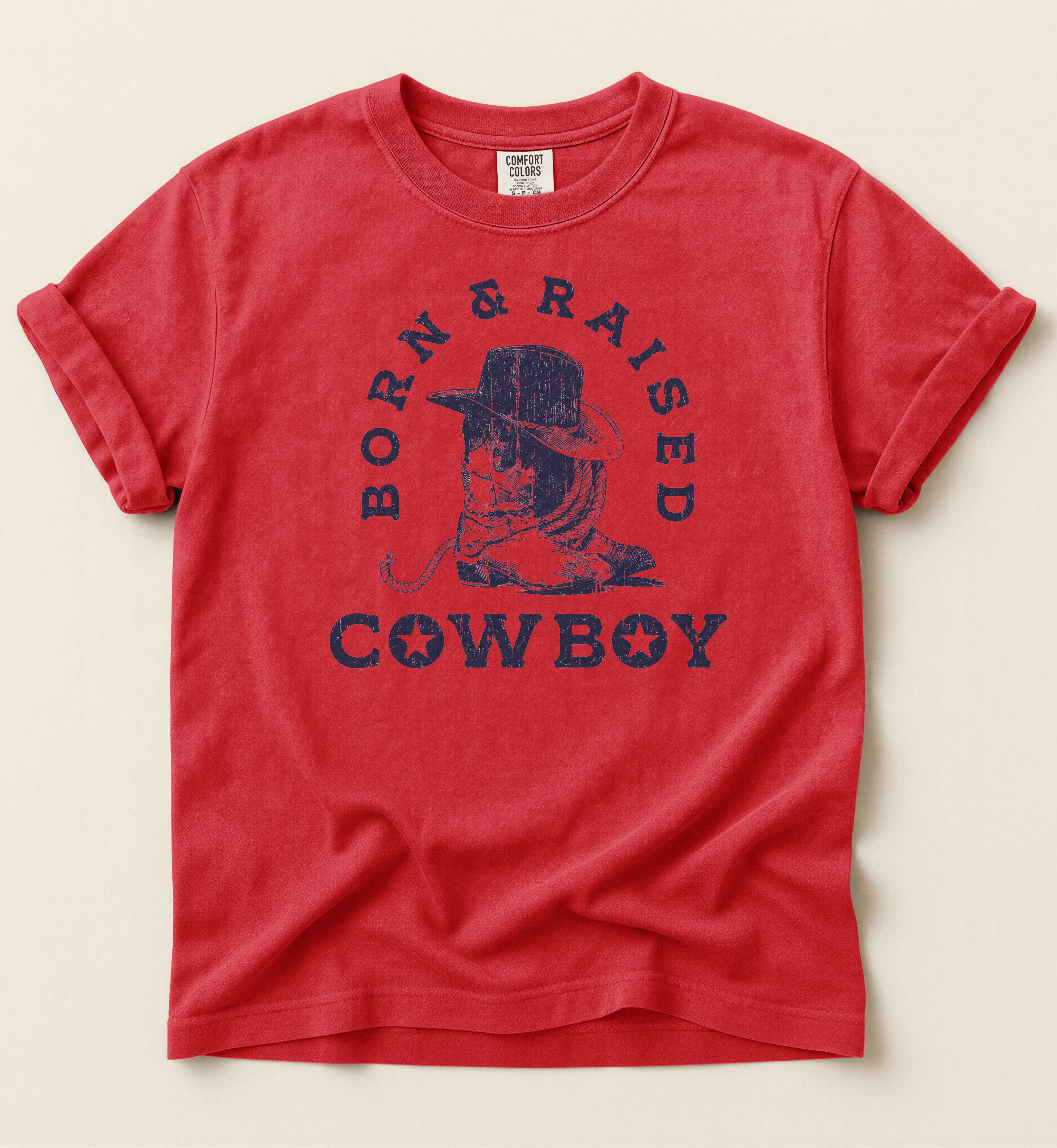 Born & Raised Cowboy – Western Heritage Tee