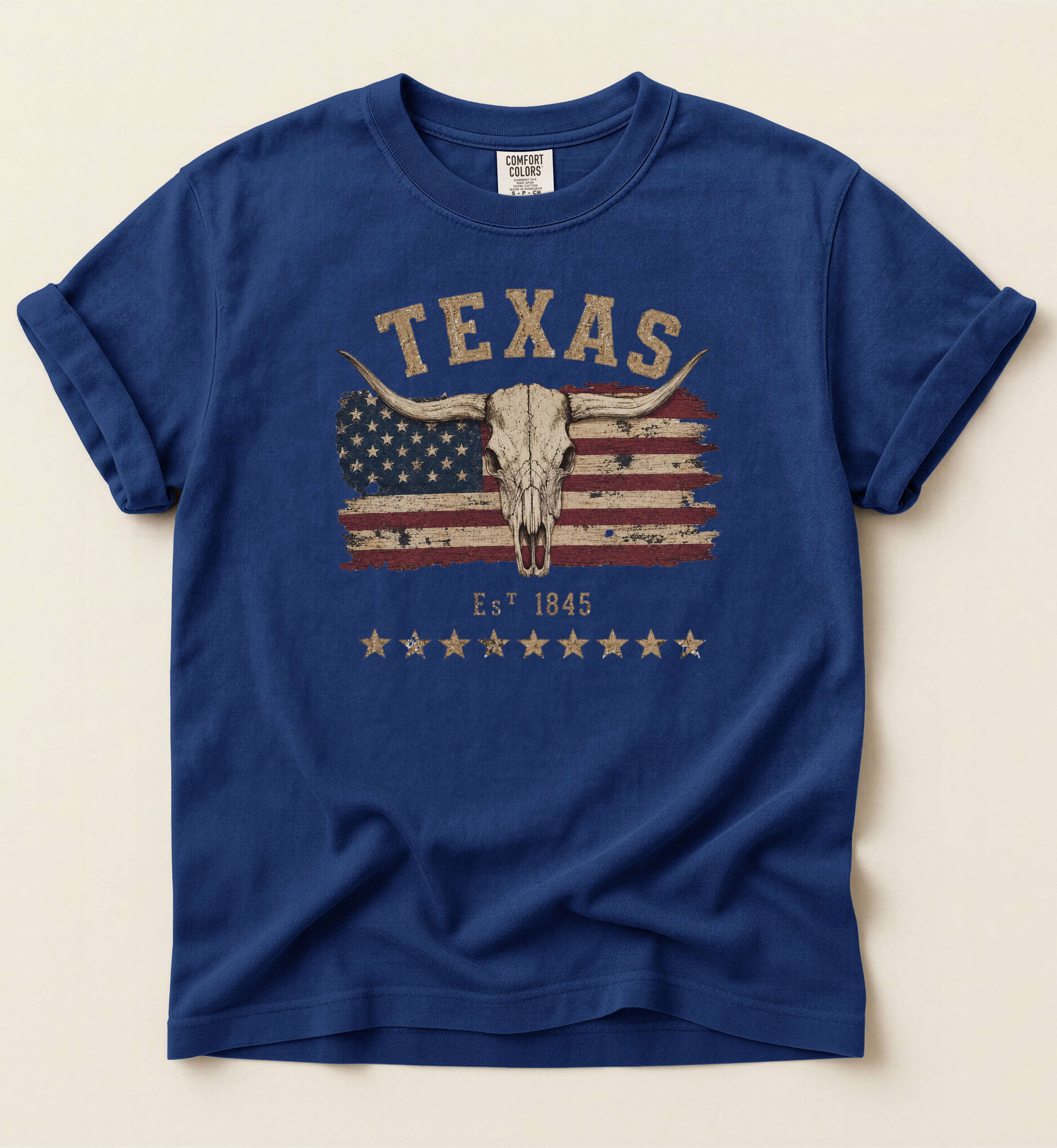 Texas Est. 1845 Shirt – Texas Pride Longhorn Graphic Tee