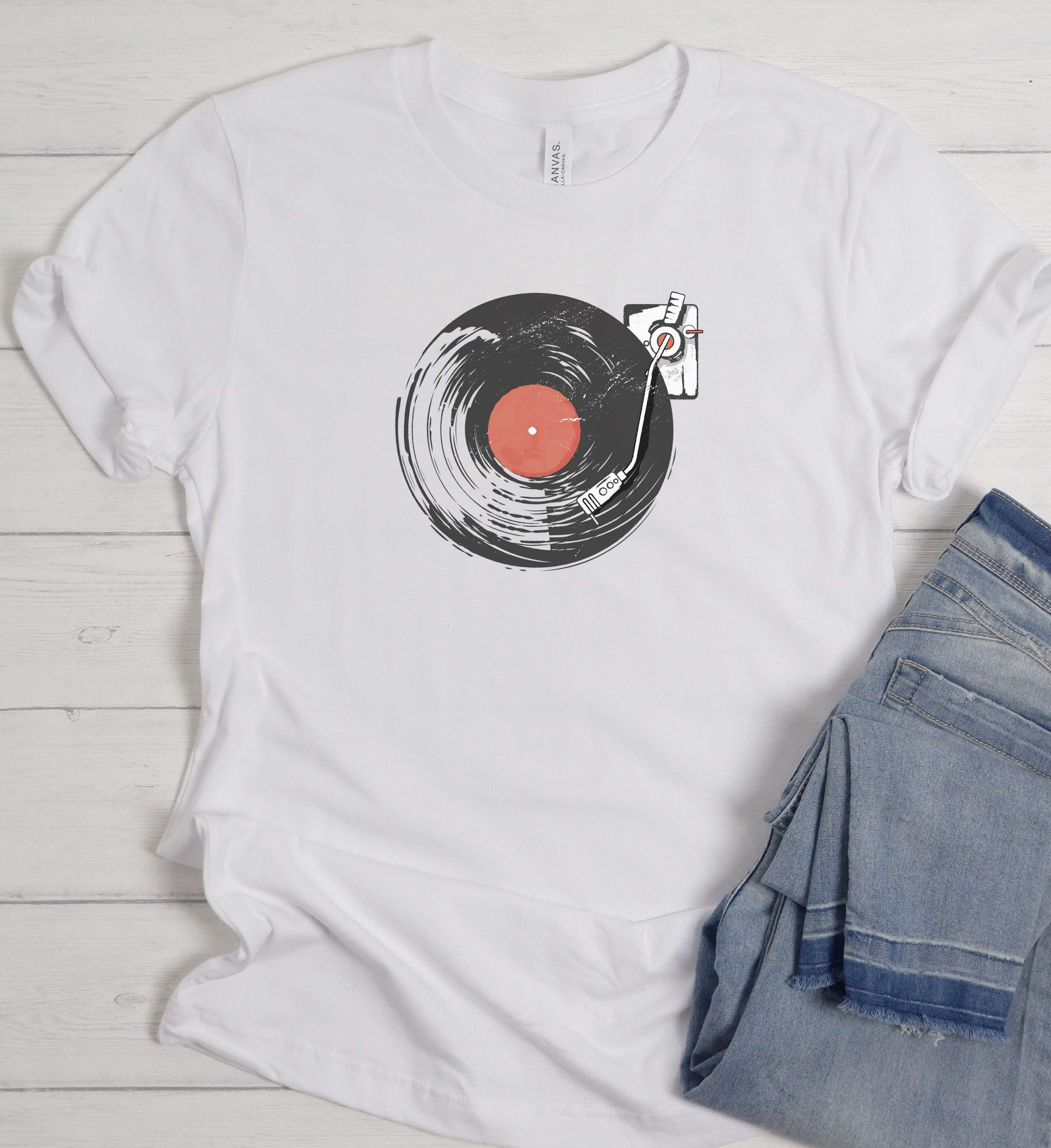 Vinyl Record Shirt – Retro Record Player Tee