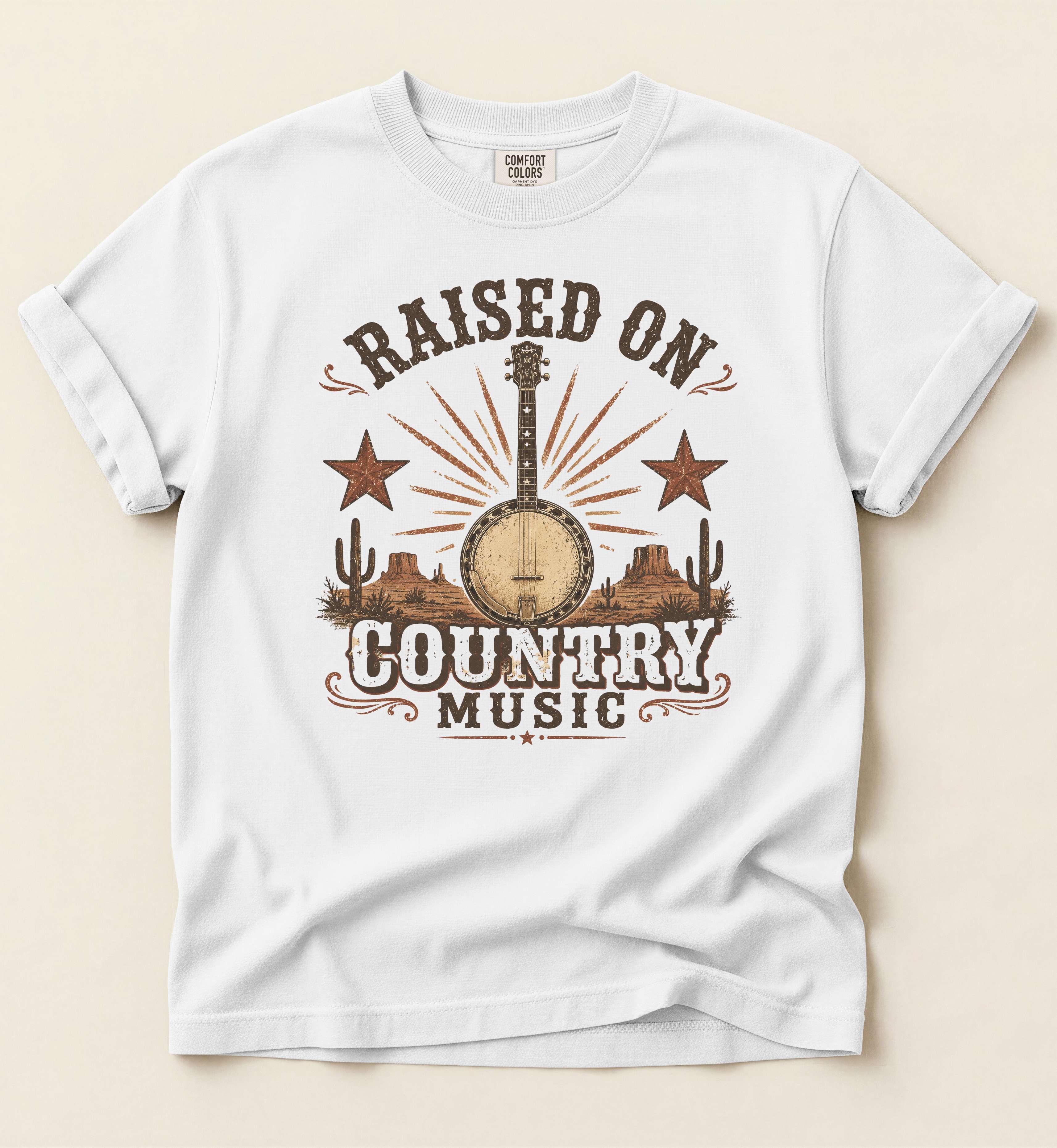 Raised On Country Music Shirt – Vintage Banjo Country Tee