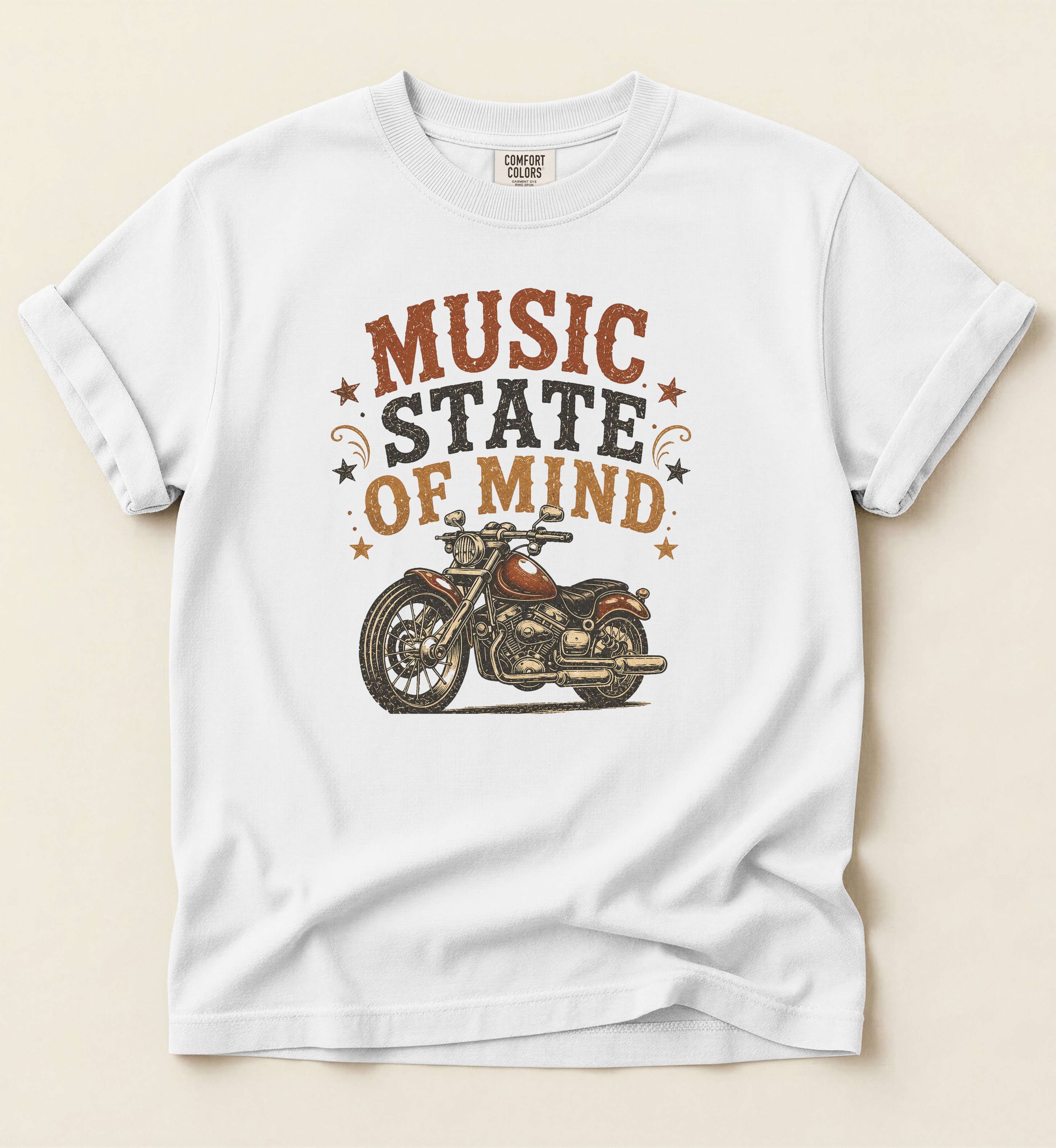 Music State Of Mind – Vintage Country Motorcycle Tee
