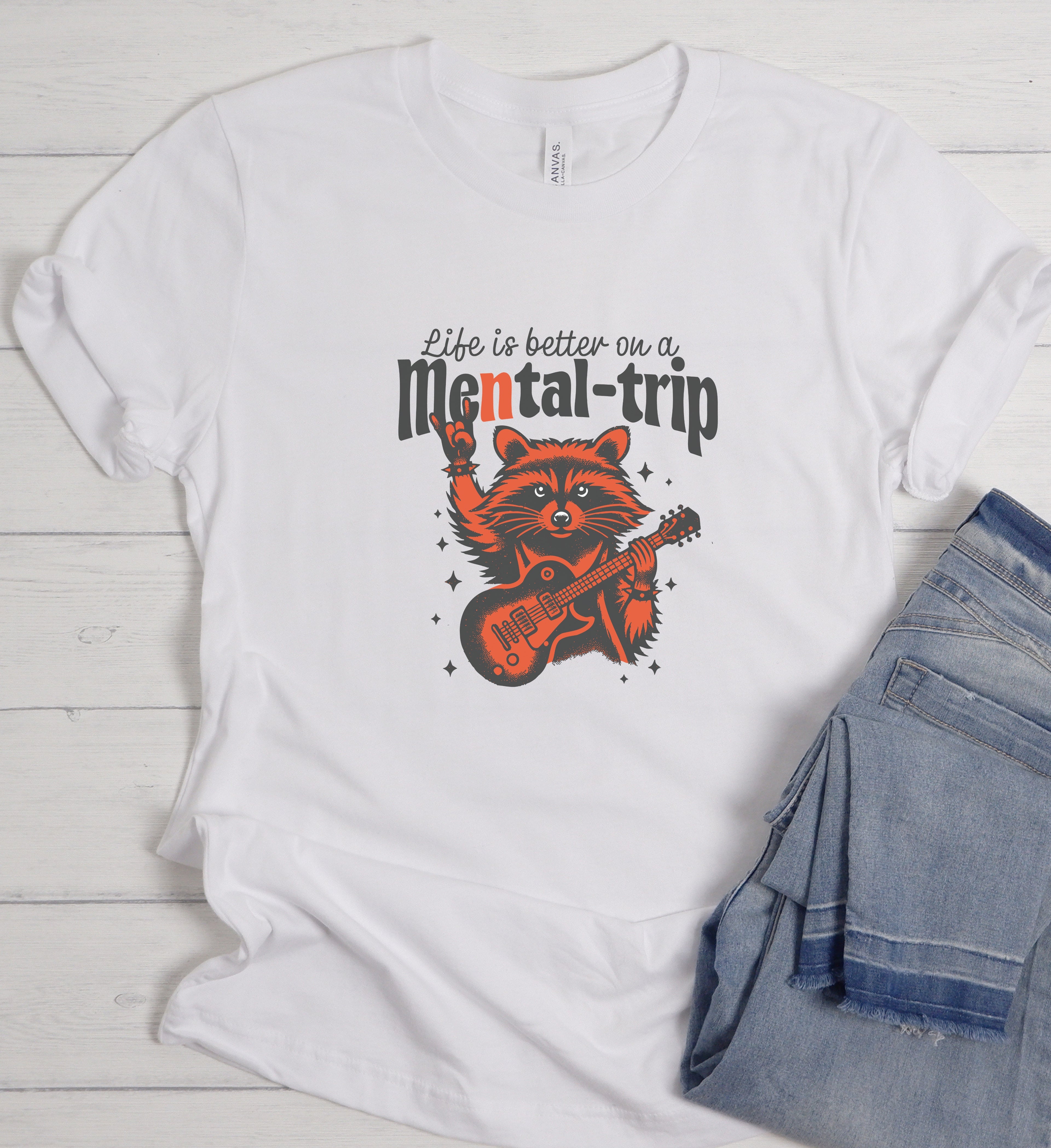Funny Raccoon Guitar Shirt – Life Is Better On A Mental Trip