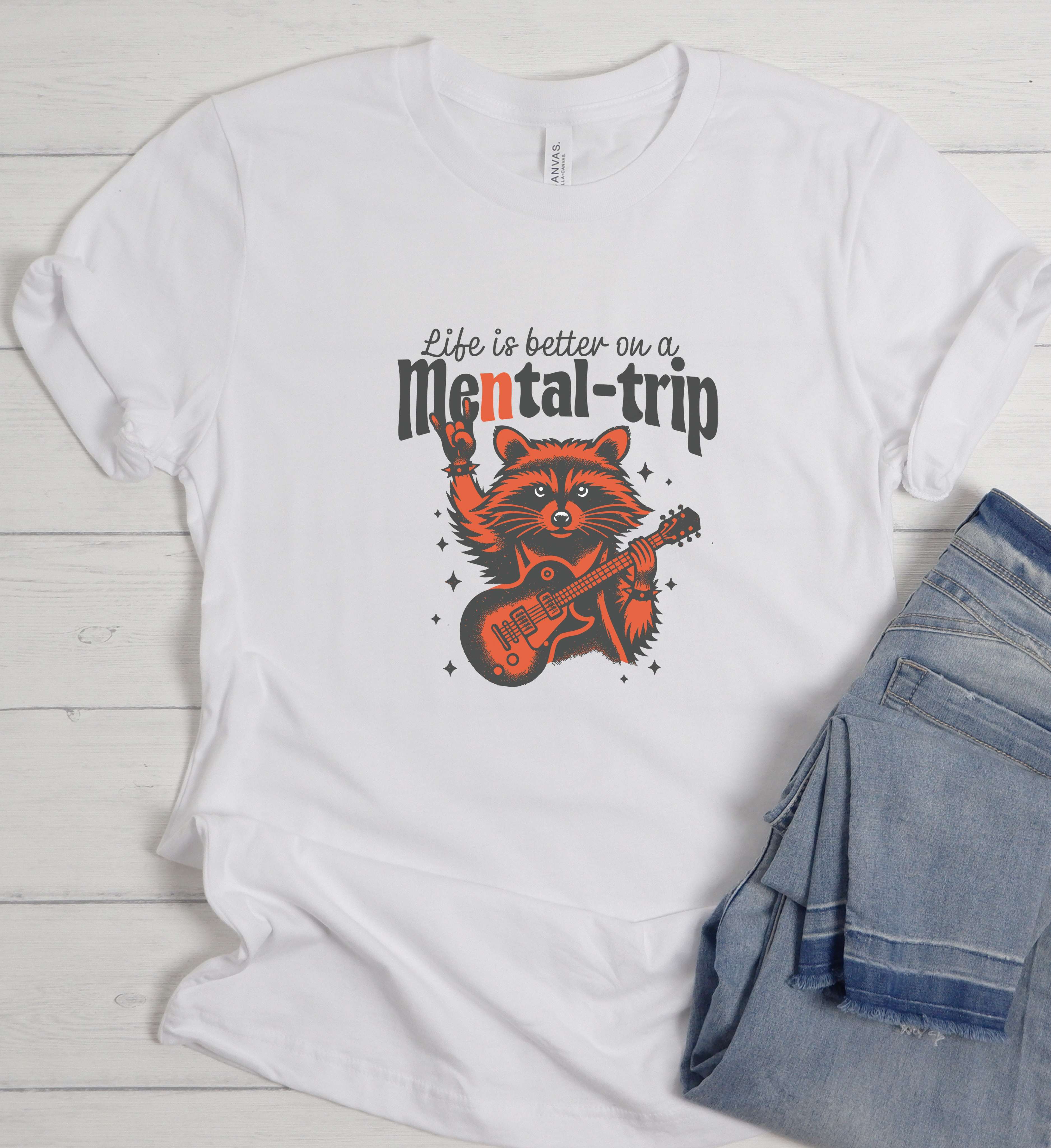 Funny Raccoon Guitar Shirt – Life Is Better On A Mental Trip