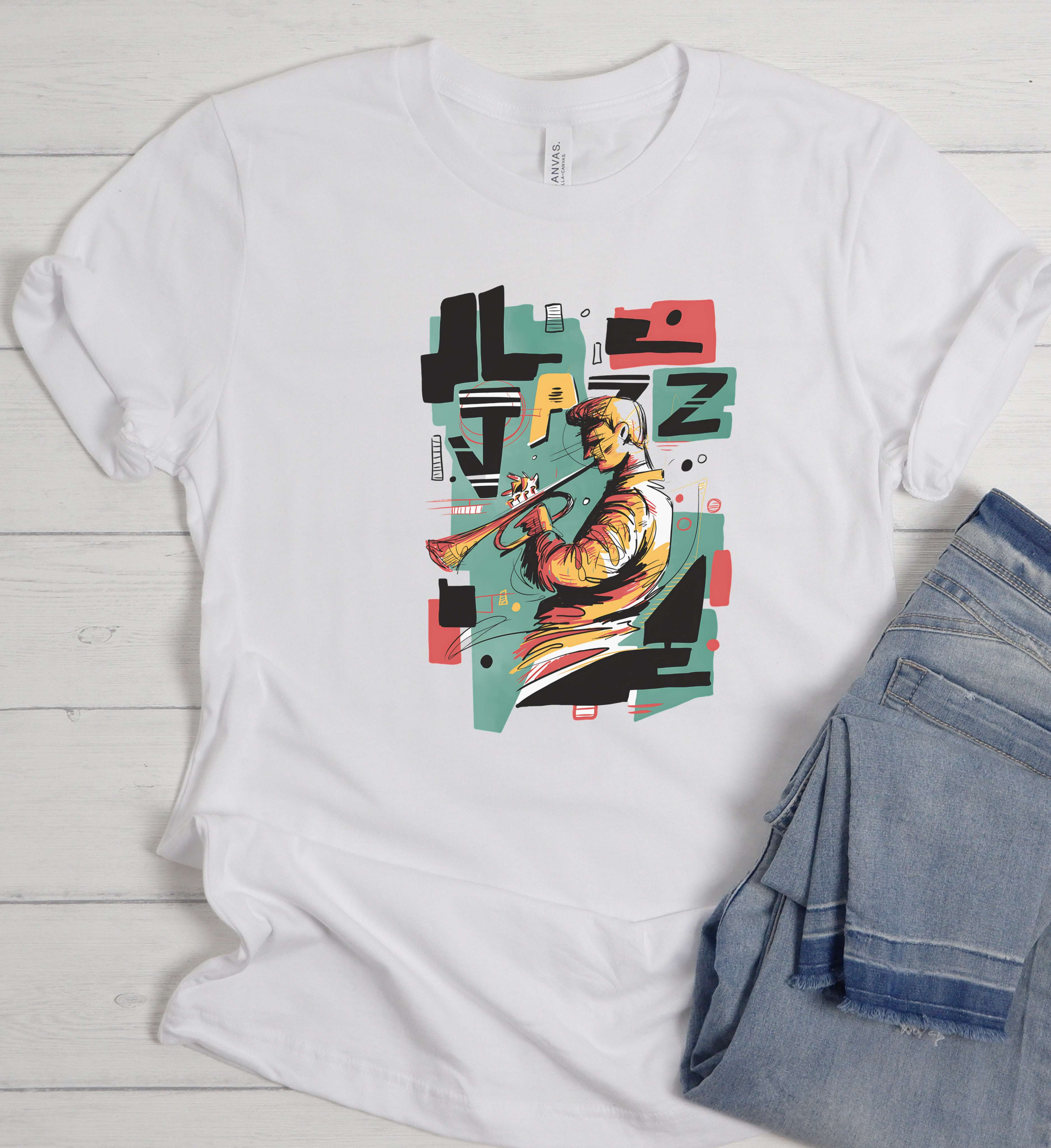 Abstract Jazz Musician Shirt – Trumpet Art Edition