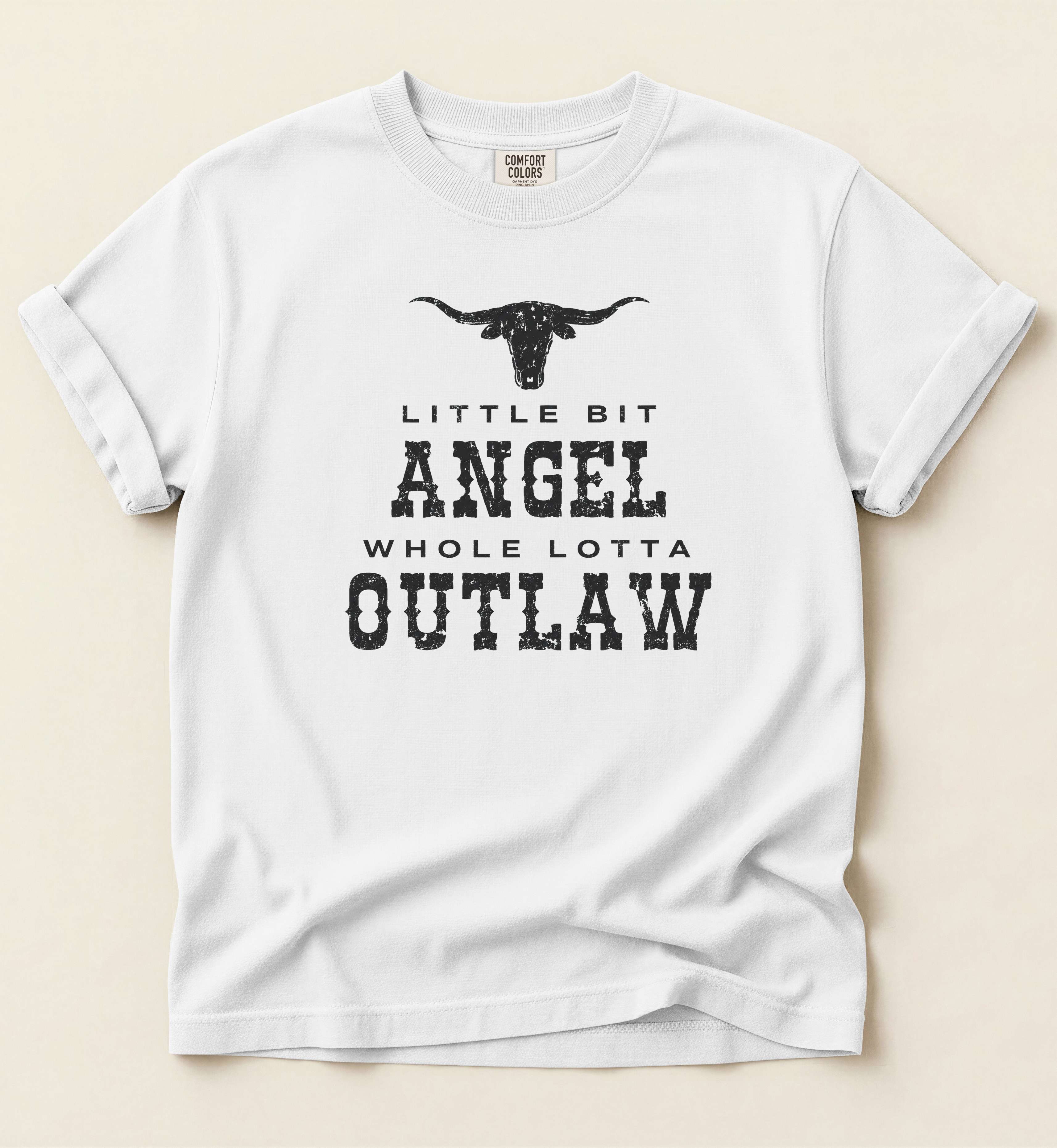Little Bit Angel Whole Lotta Outlaw Shirt
