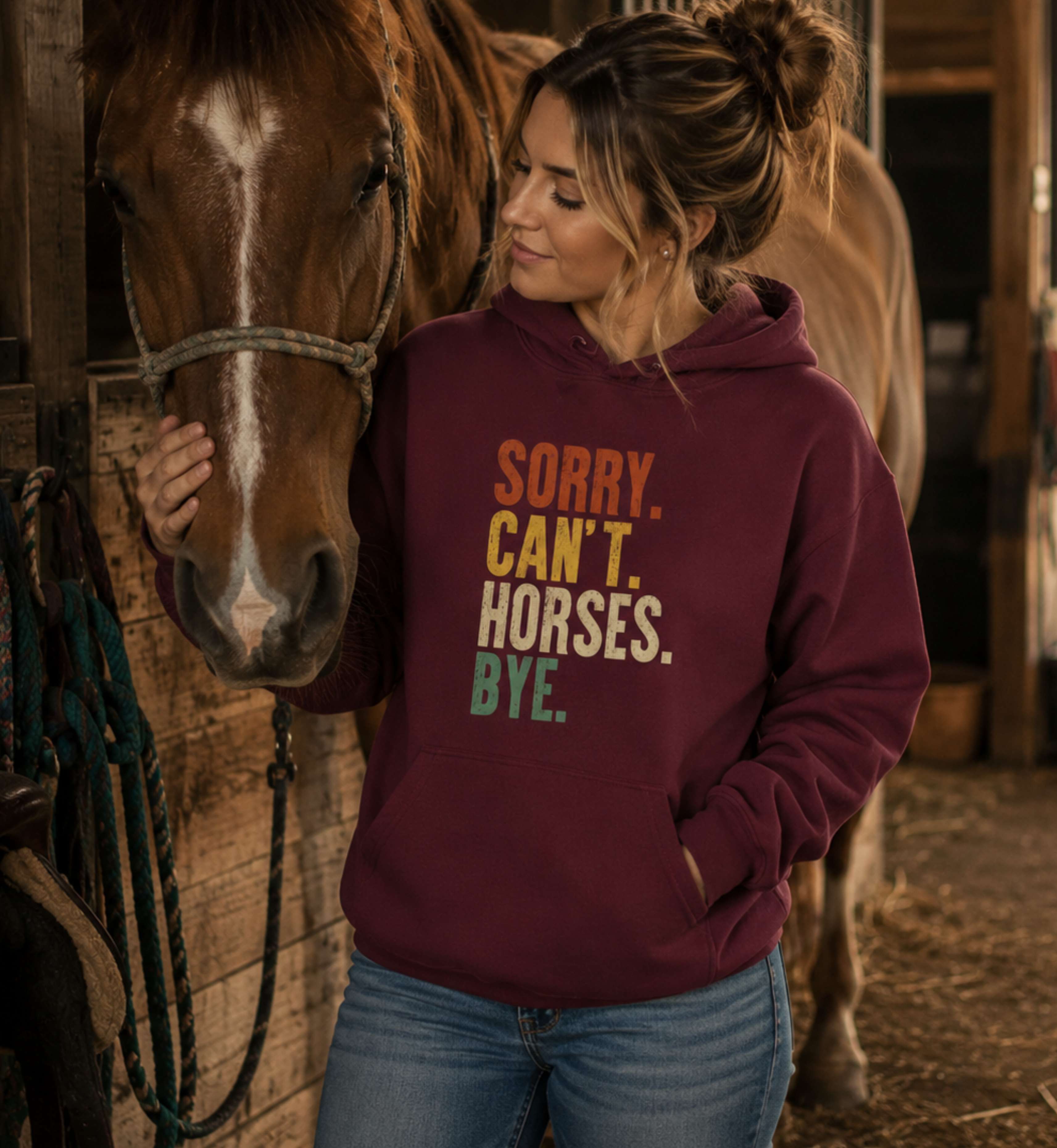 Sorry Can't Horses Bye Hoodie