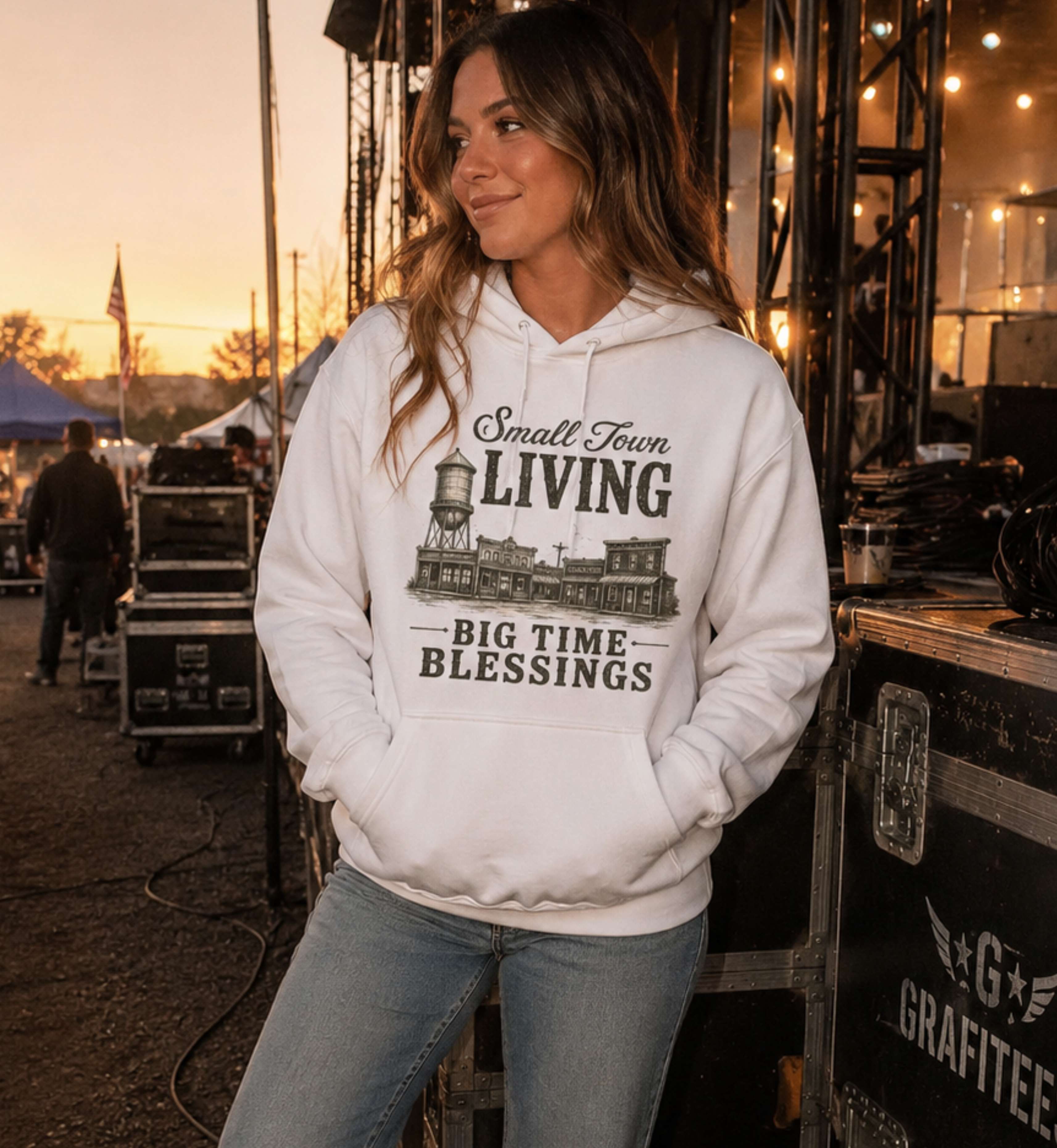 Small Town Living Big Time Blessings Hoodie