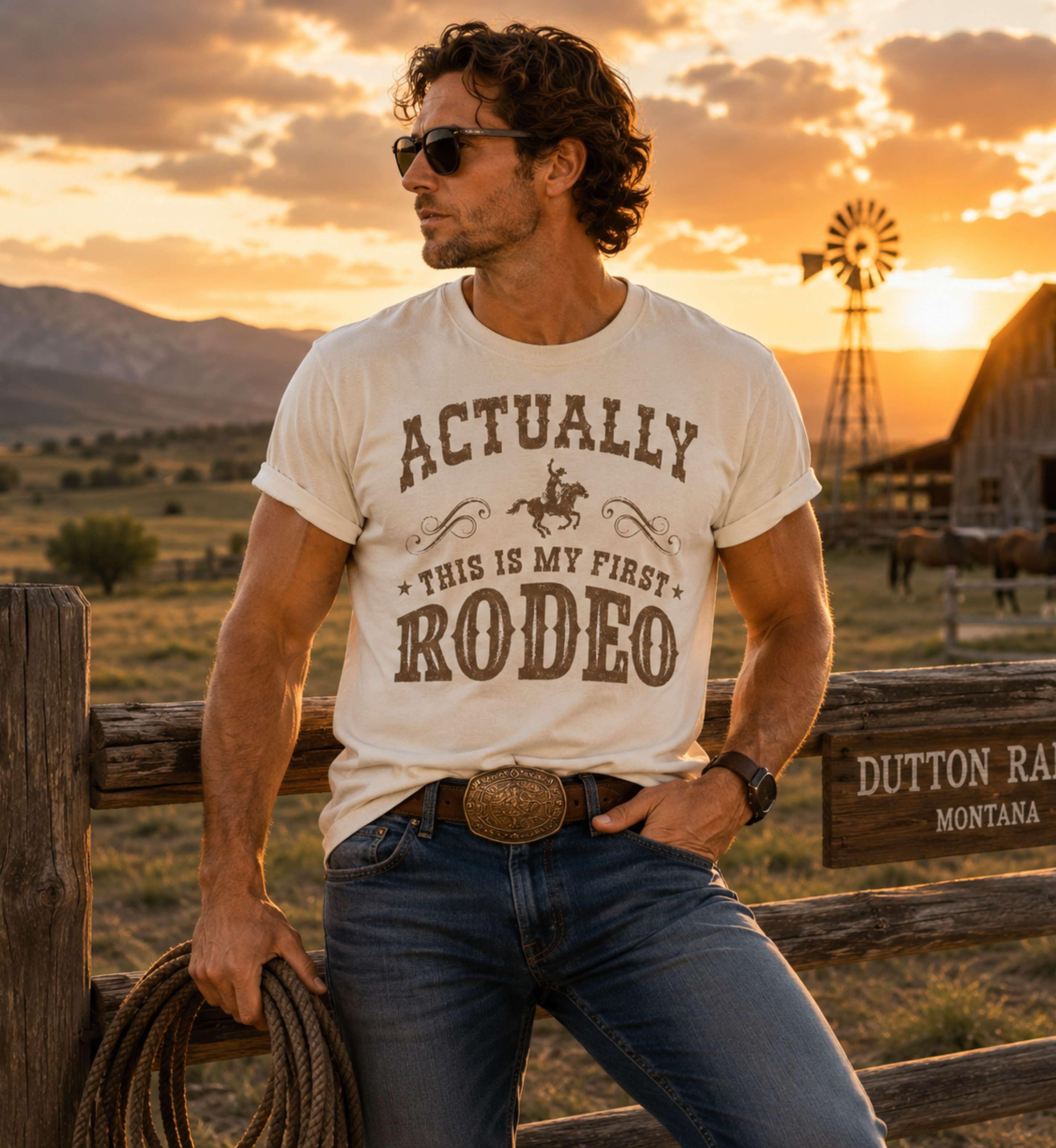 Actually This Is My First Rodeo – Funny Western Tee