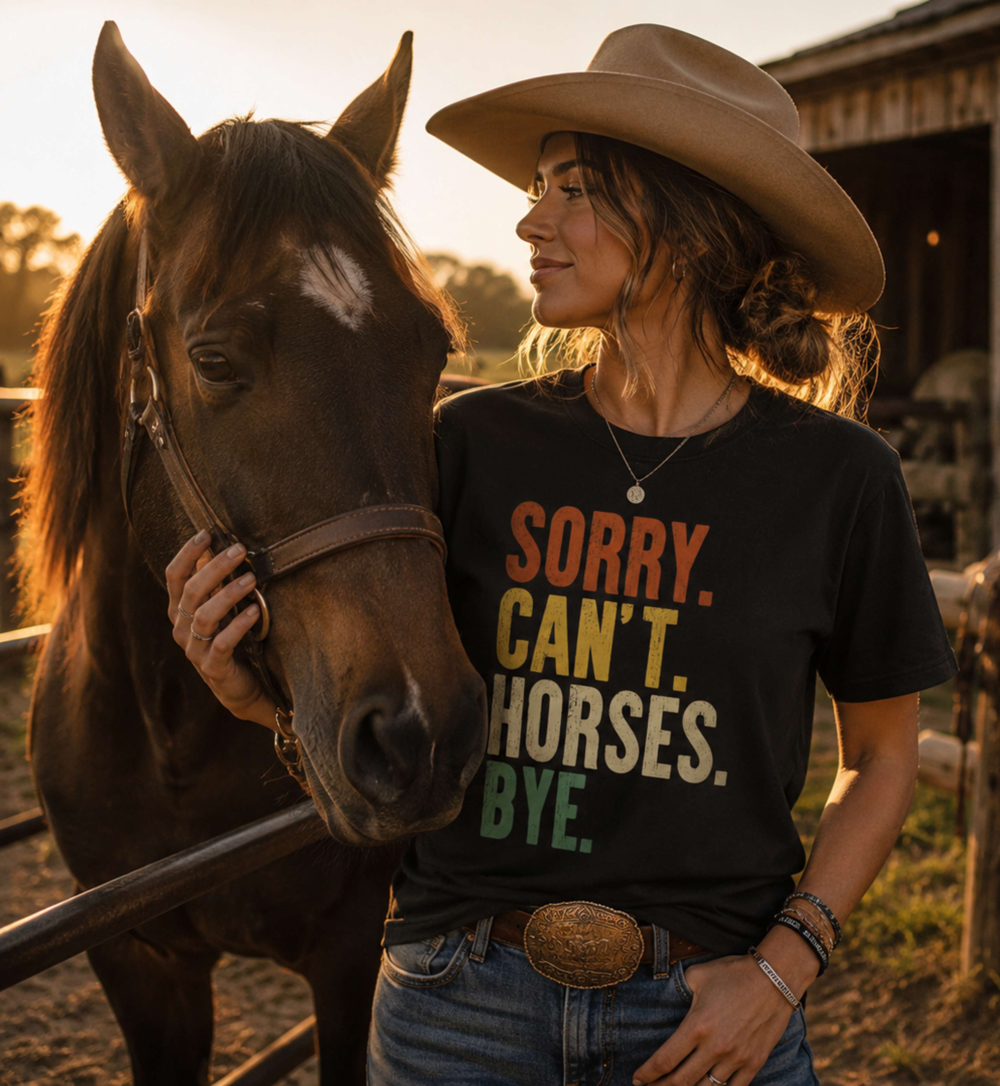 Sorry Can't Horses Bye Shirt – Funny Horse Lover Graphic Tee