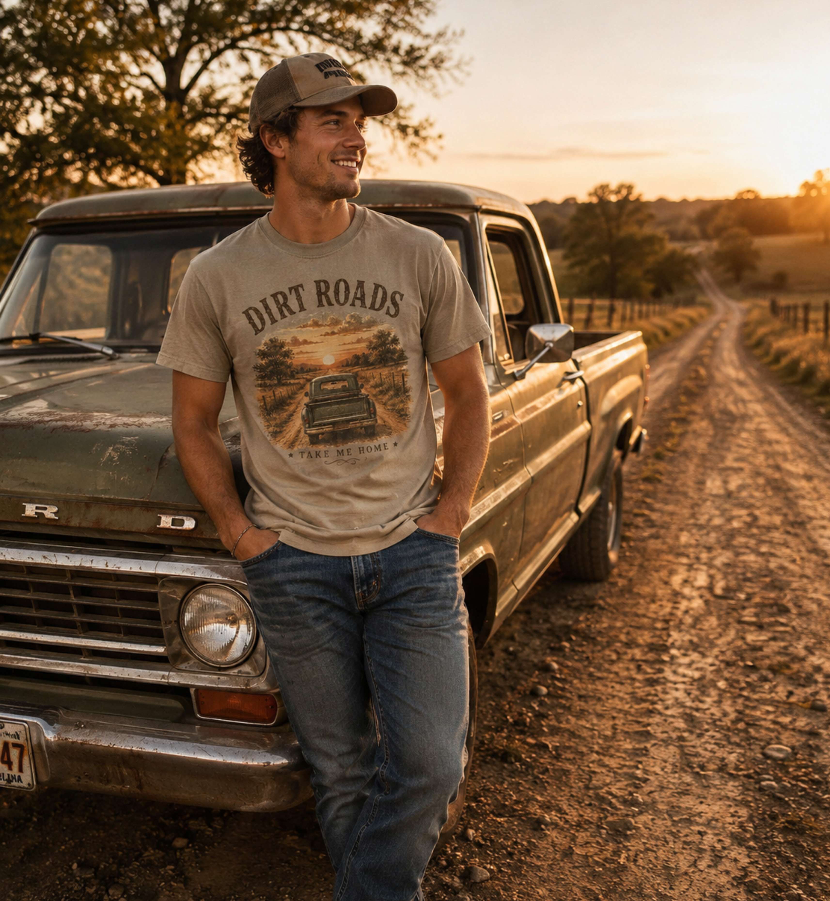 Dirt Roads Take Me Home Tee