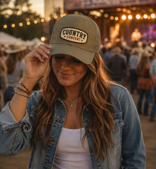 Country Concert Embroidered Western Snapback Trucker Cap for Men & Women