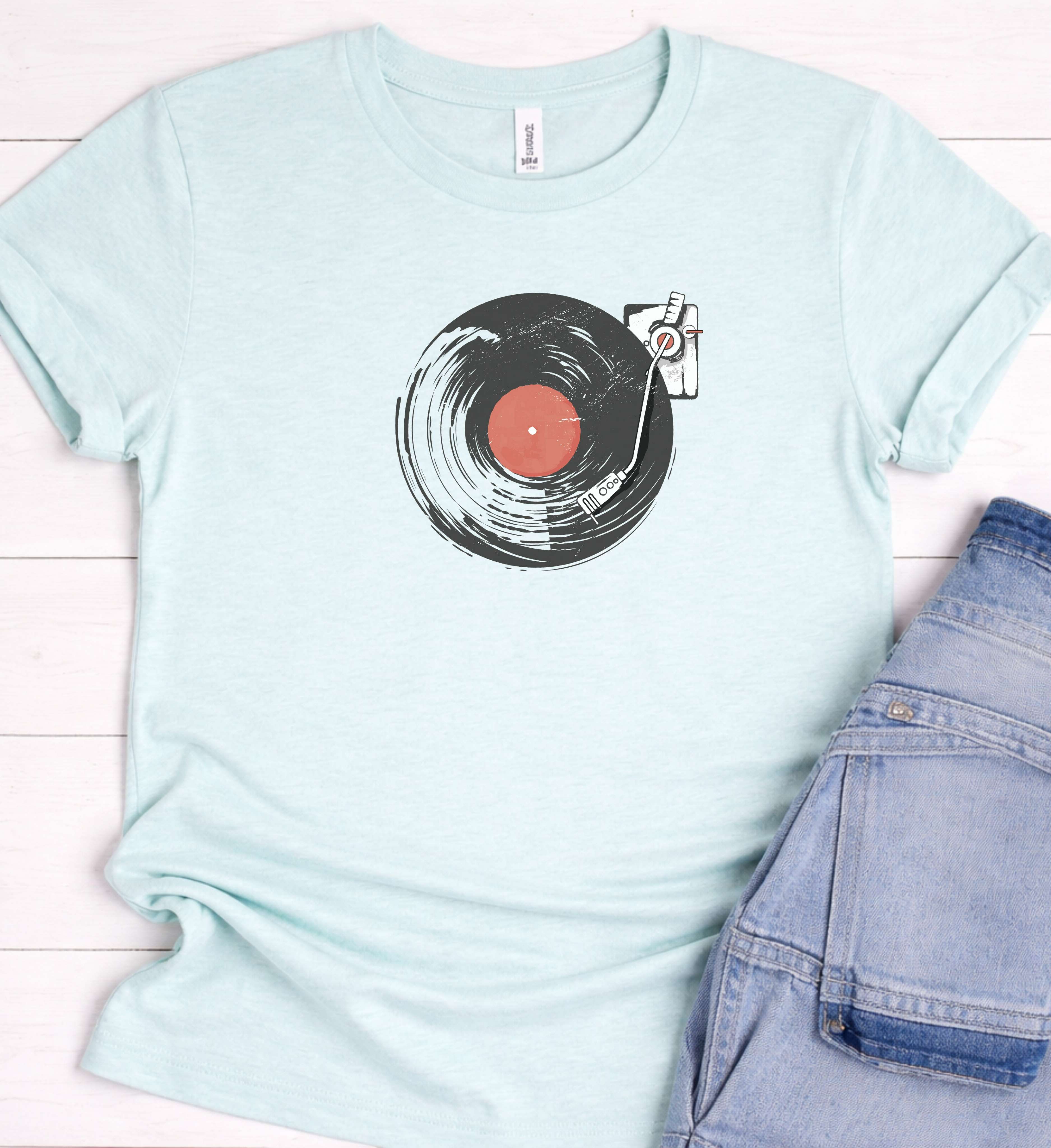 Vinyl Record Shirt – Retro Record Player Tee