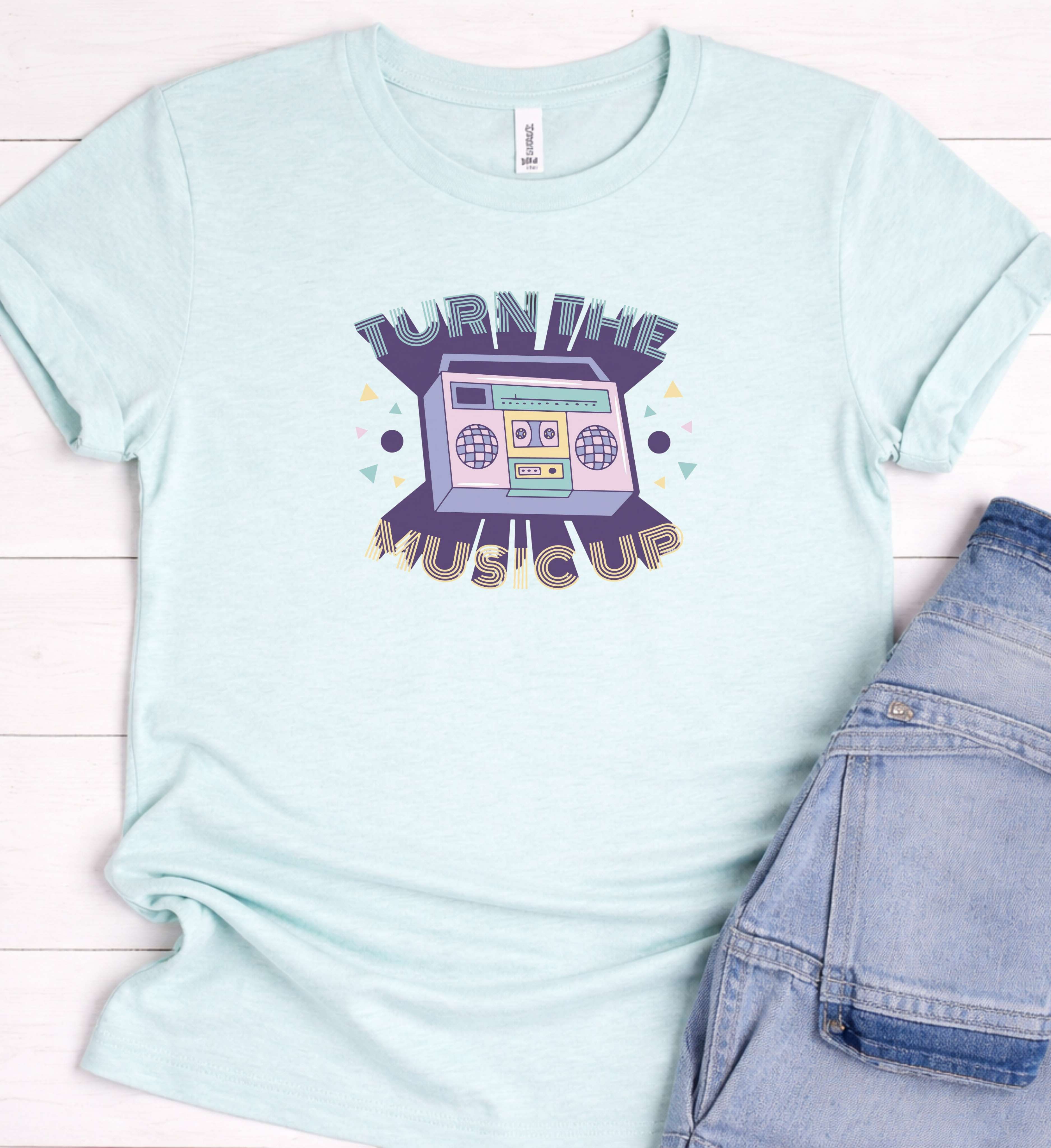 Turn The Music Up Shirt – Retro Boombox Tee