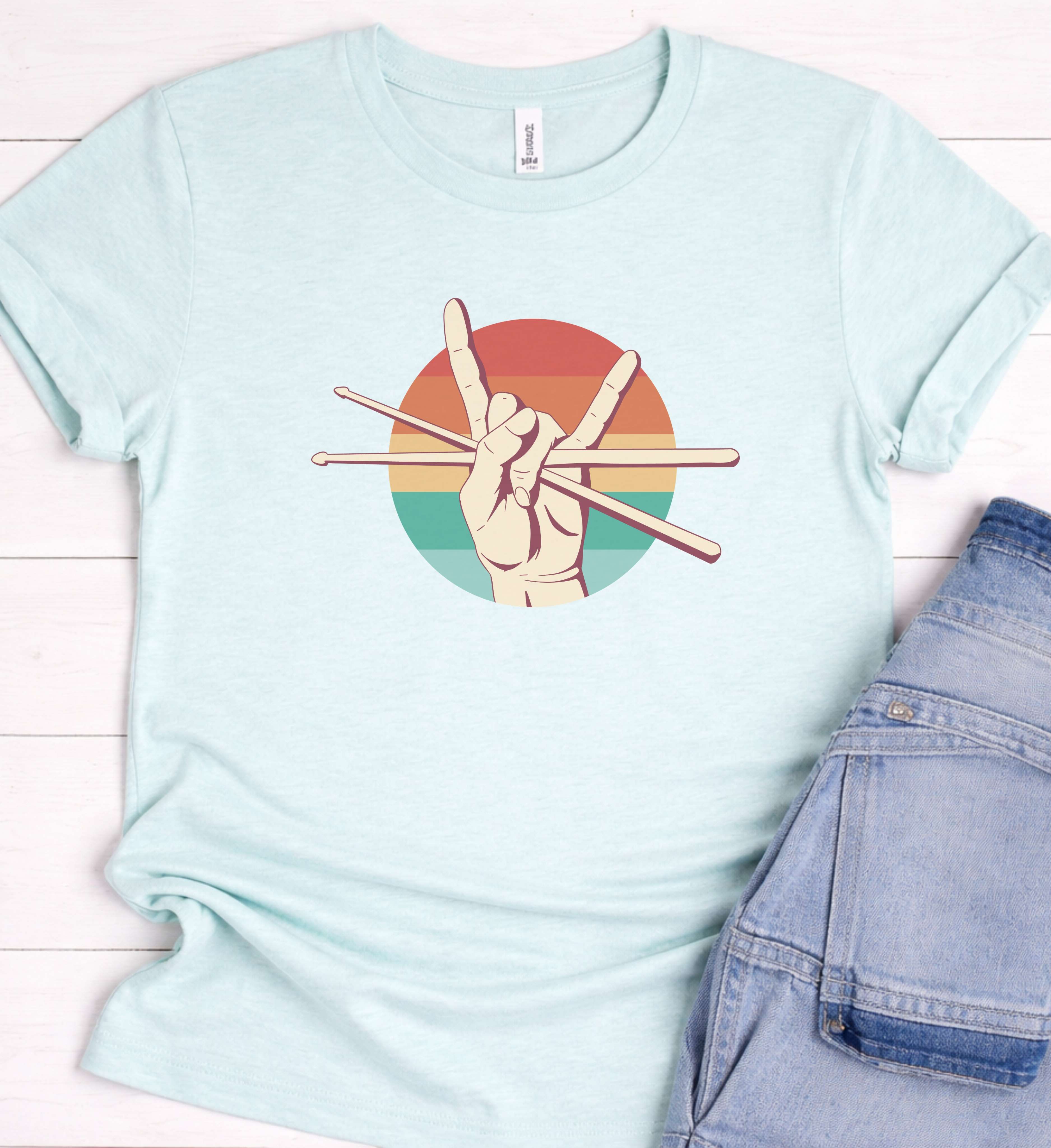 Drummer Rock Sign Shirt – Drumsticks Edition