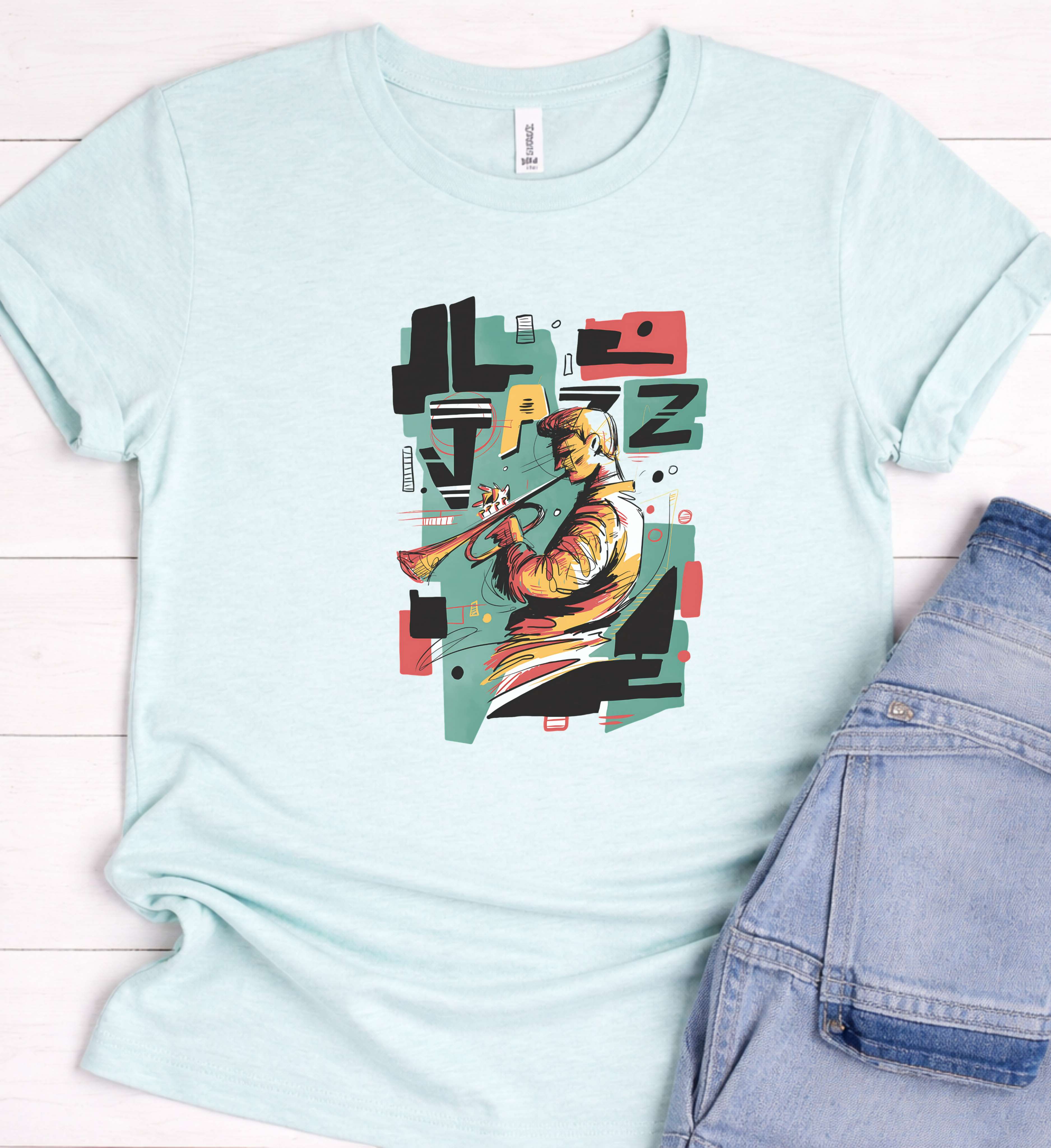 Abstract Jazz Musician Shirt – Trumpet Art Edition