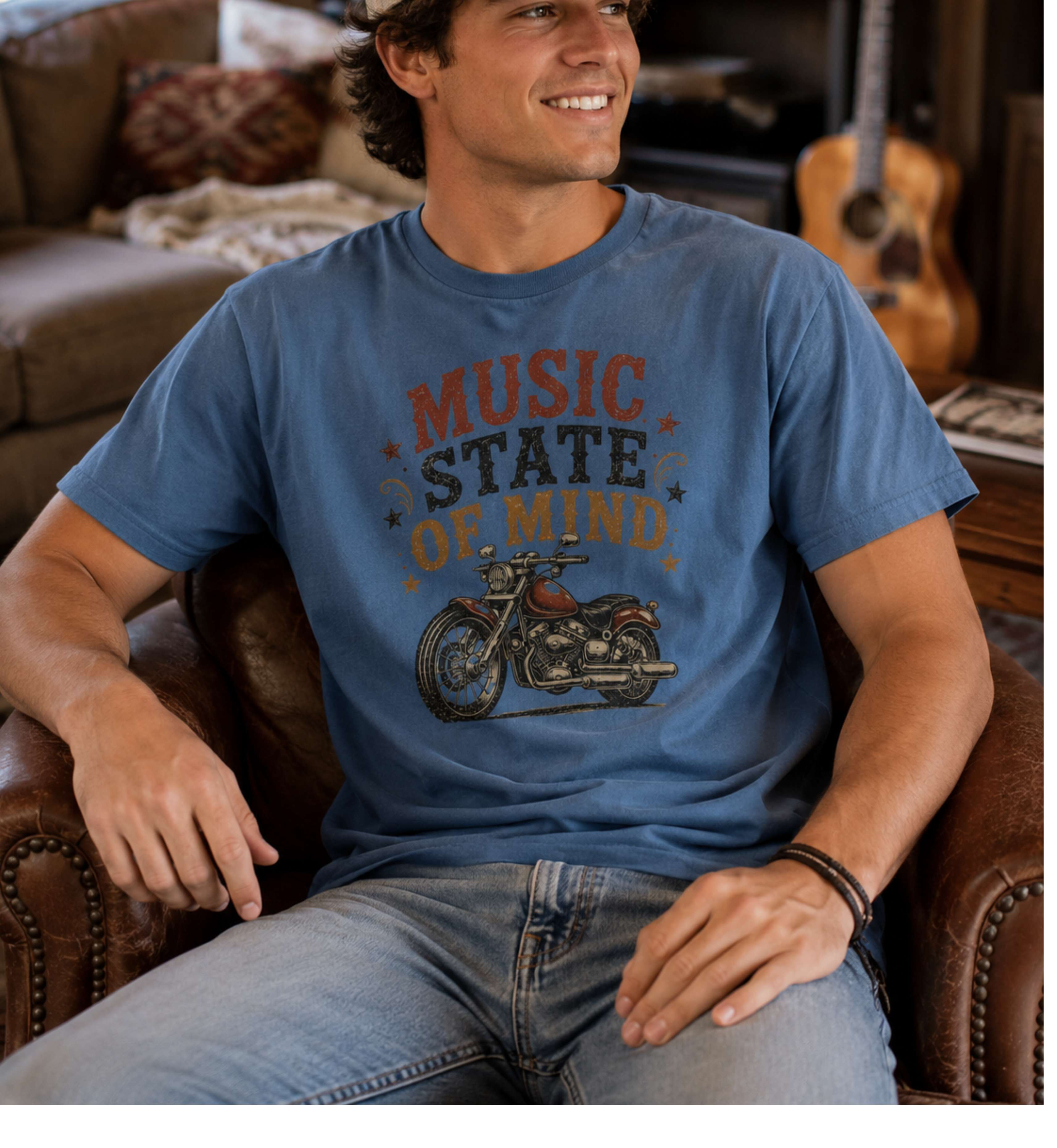Music State Of Mind – Vintage Country Motorcycle Tee