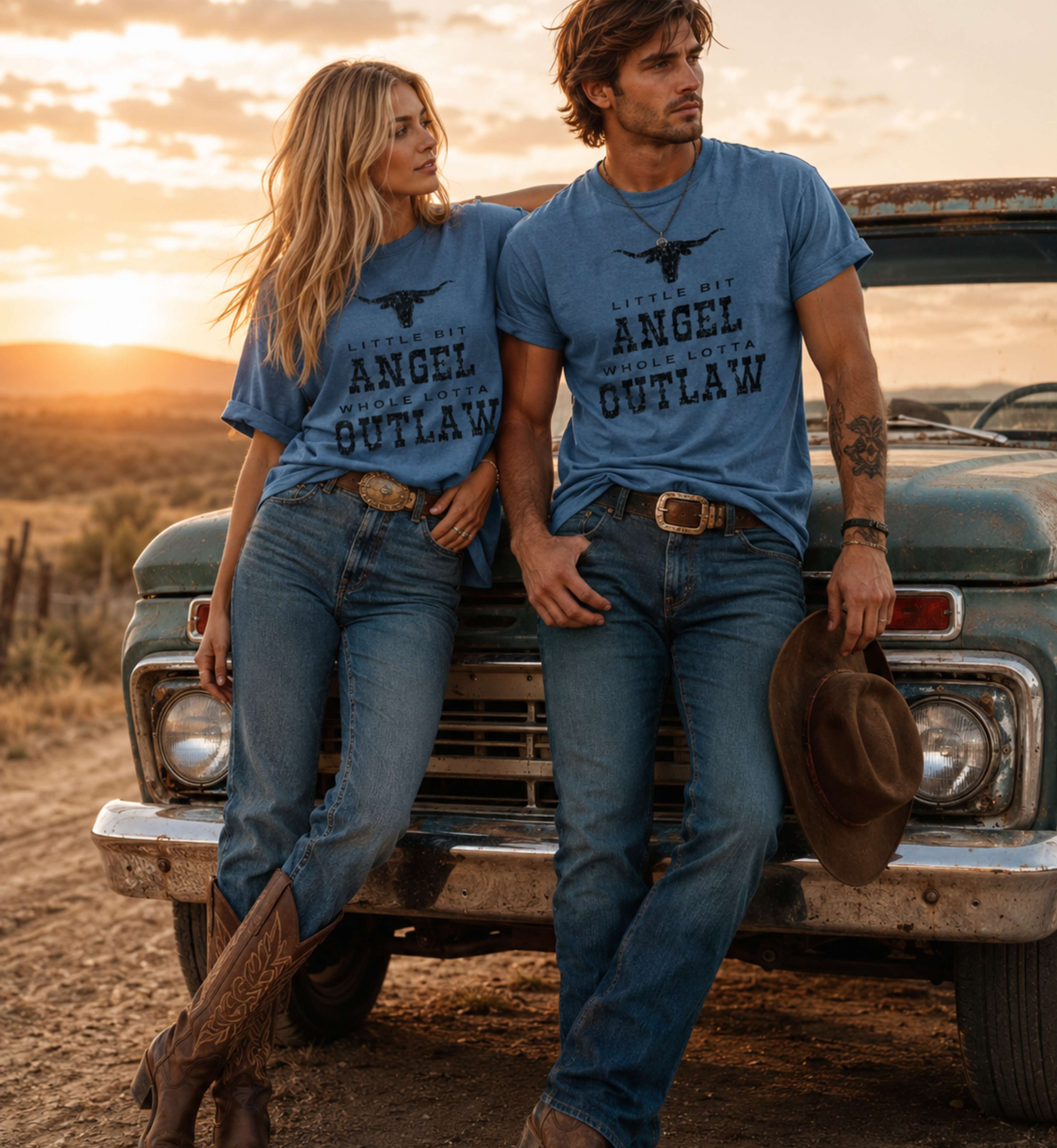 Little Bit Angel Whole Lotta Outlaw Shirt