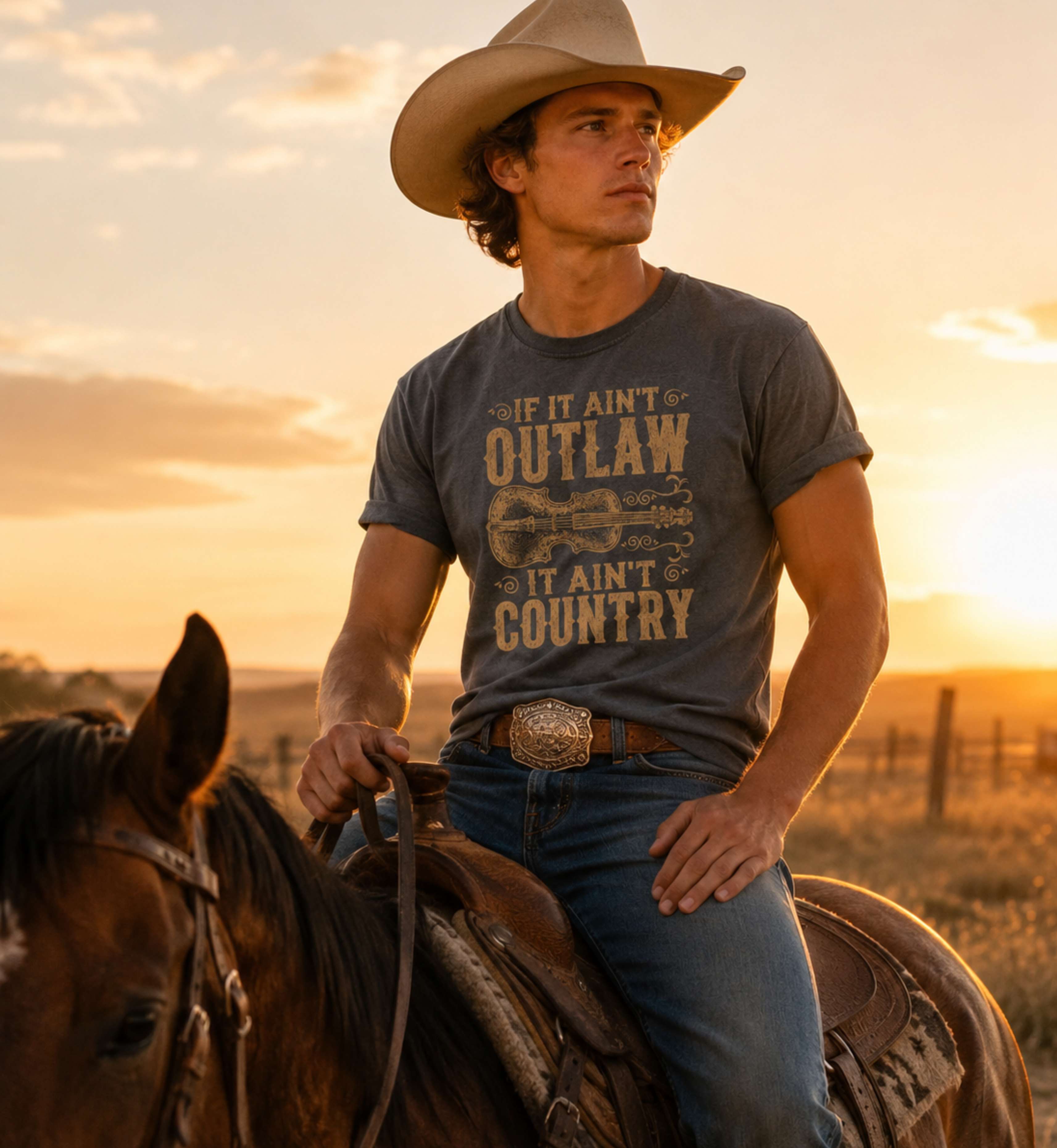If It Ain't Outlaw It Ain't Country Shirt – Vintage Country Music Graphic Tee