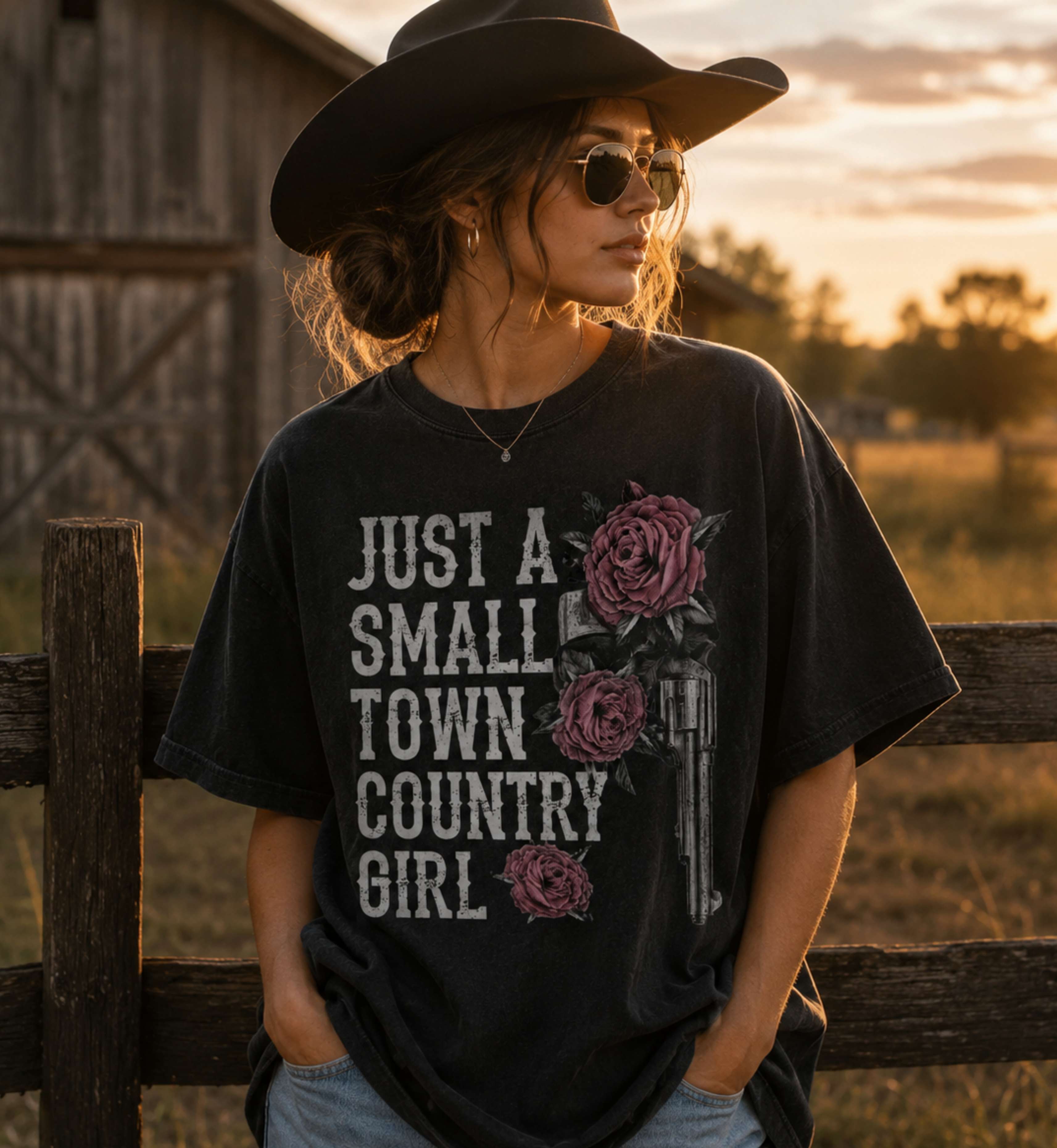 Just A Small Town Country Girl Shirt – Western Cowgirl Graphic Tee